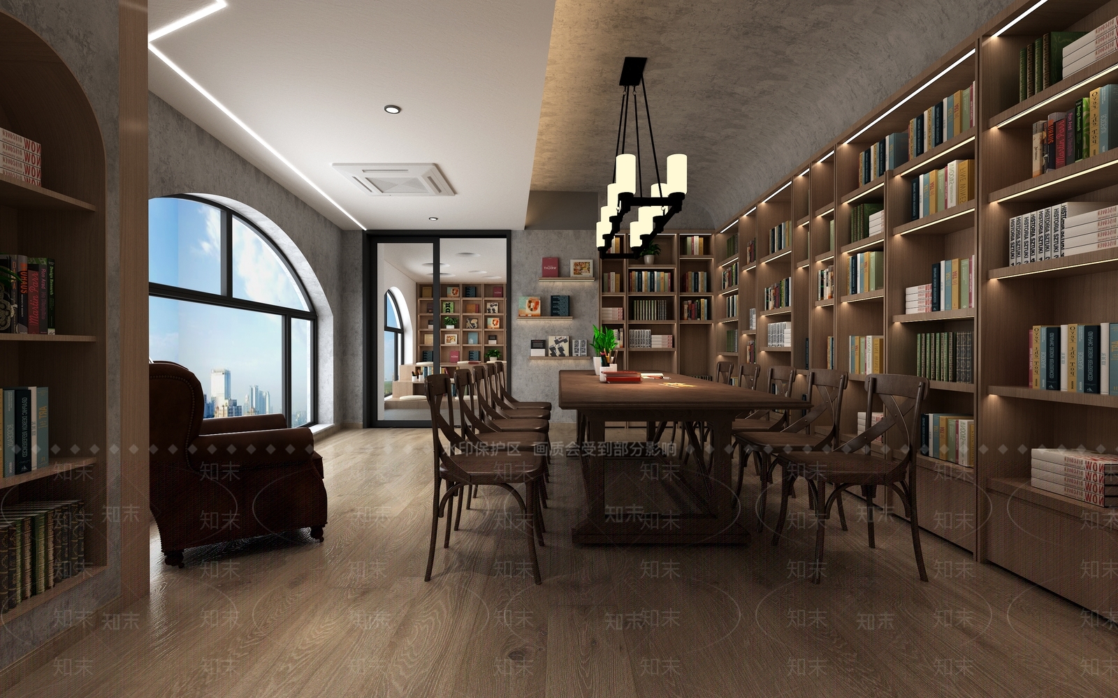 现代图书馆3D模型下载【ID:890896274】