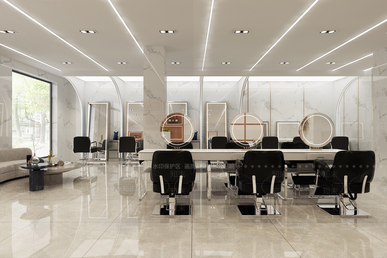 现代美发店3D模型下载【ID:990900515】