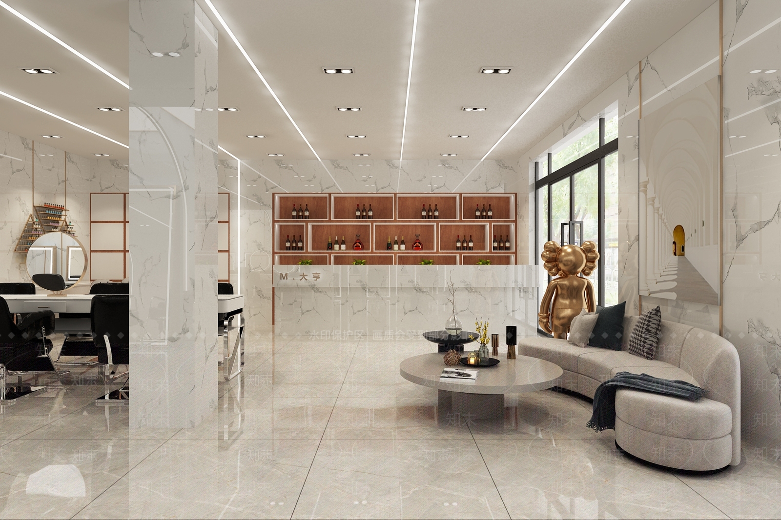 现代美发店3D模型下载【ID:990900515】
