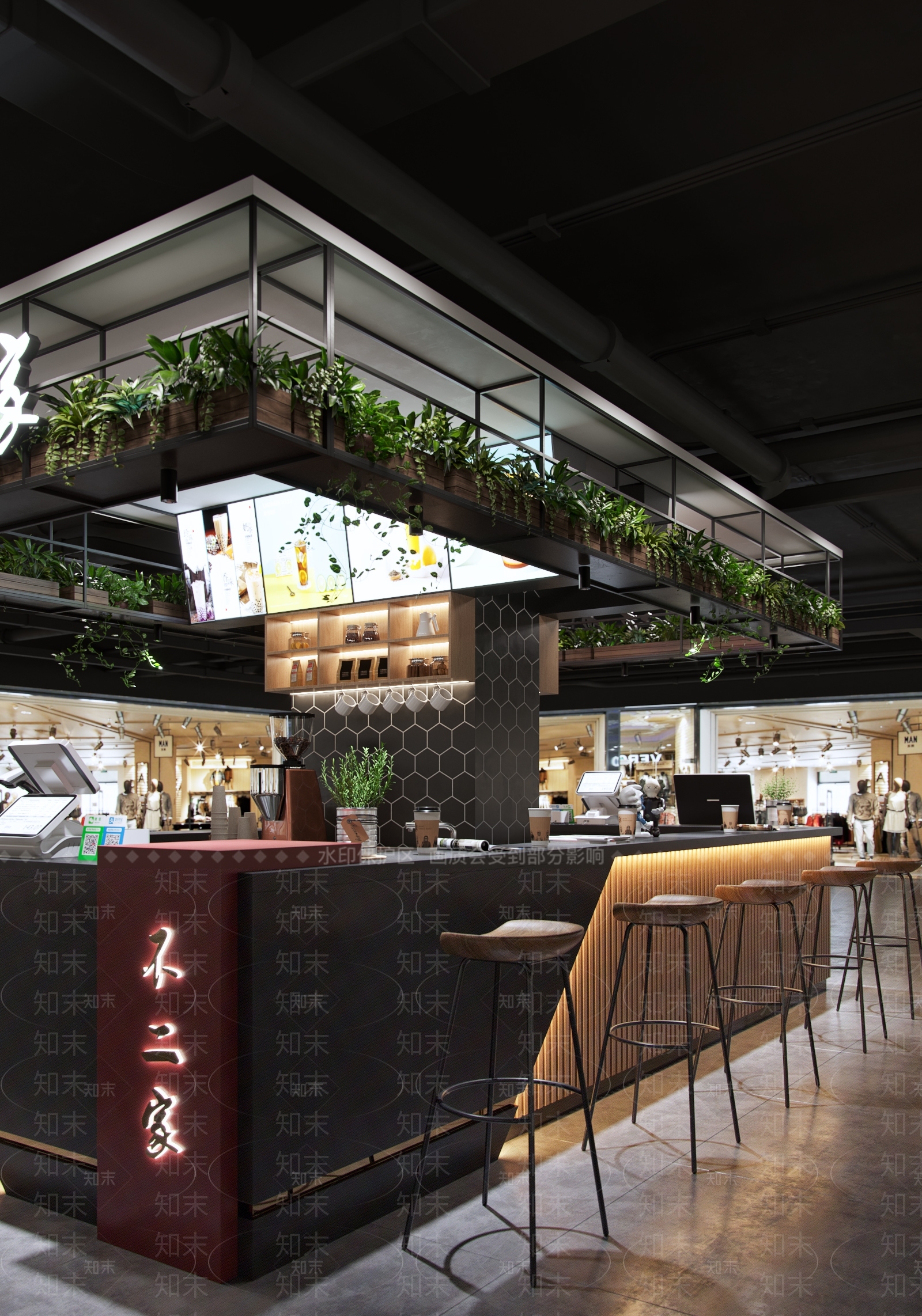 现代奶茶店3D模型下载【ID:290907971】