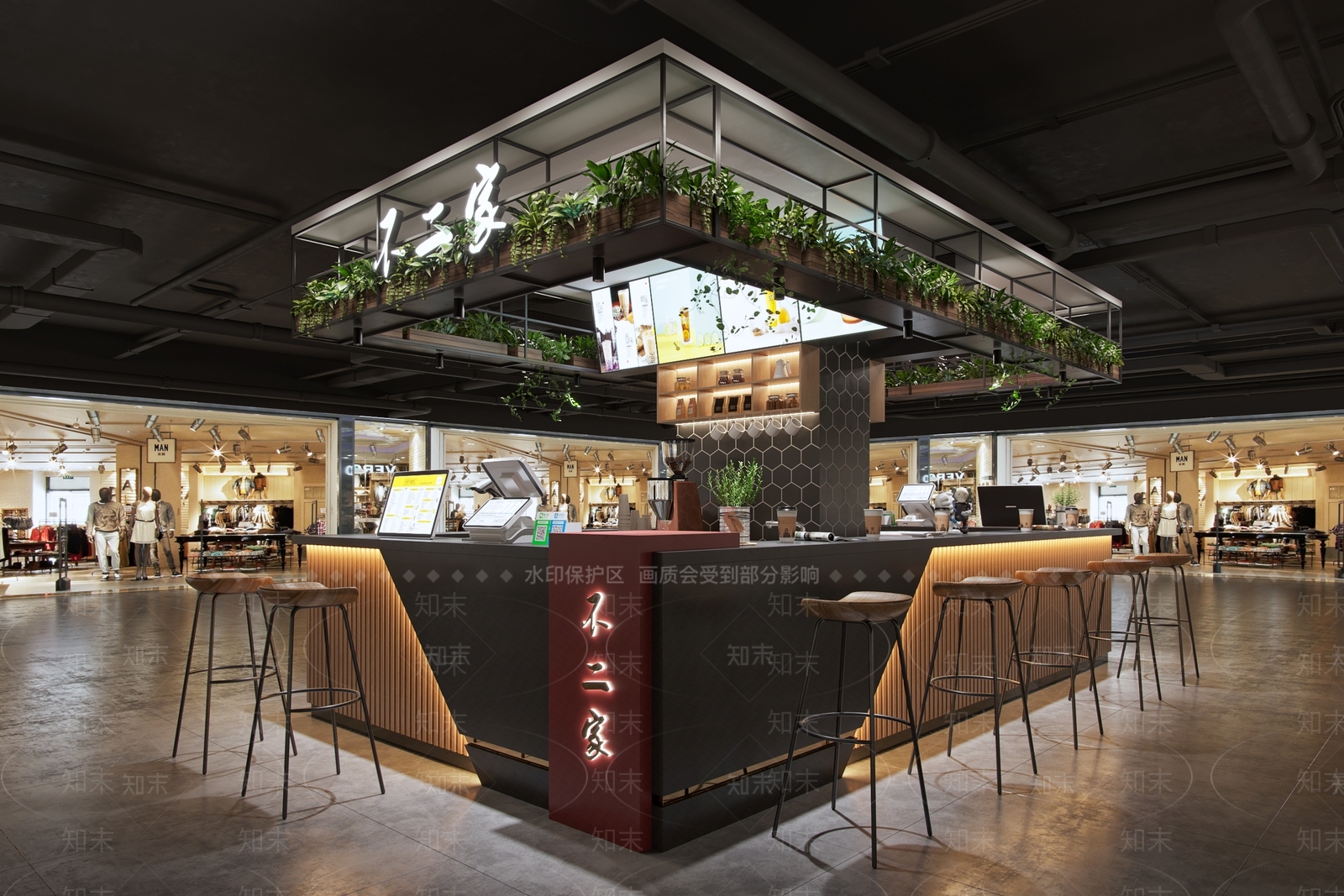 现代奶茶店3D模型下载【ID:290907971】