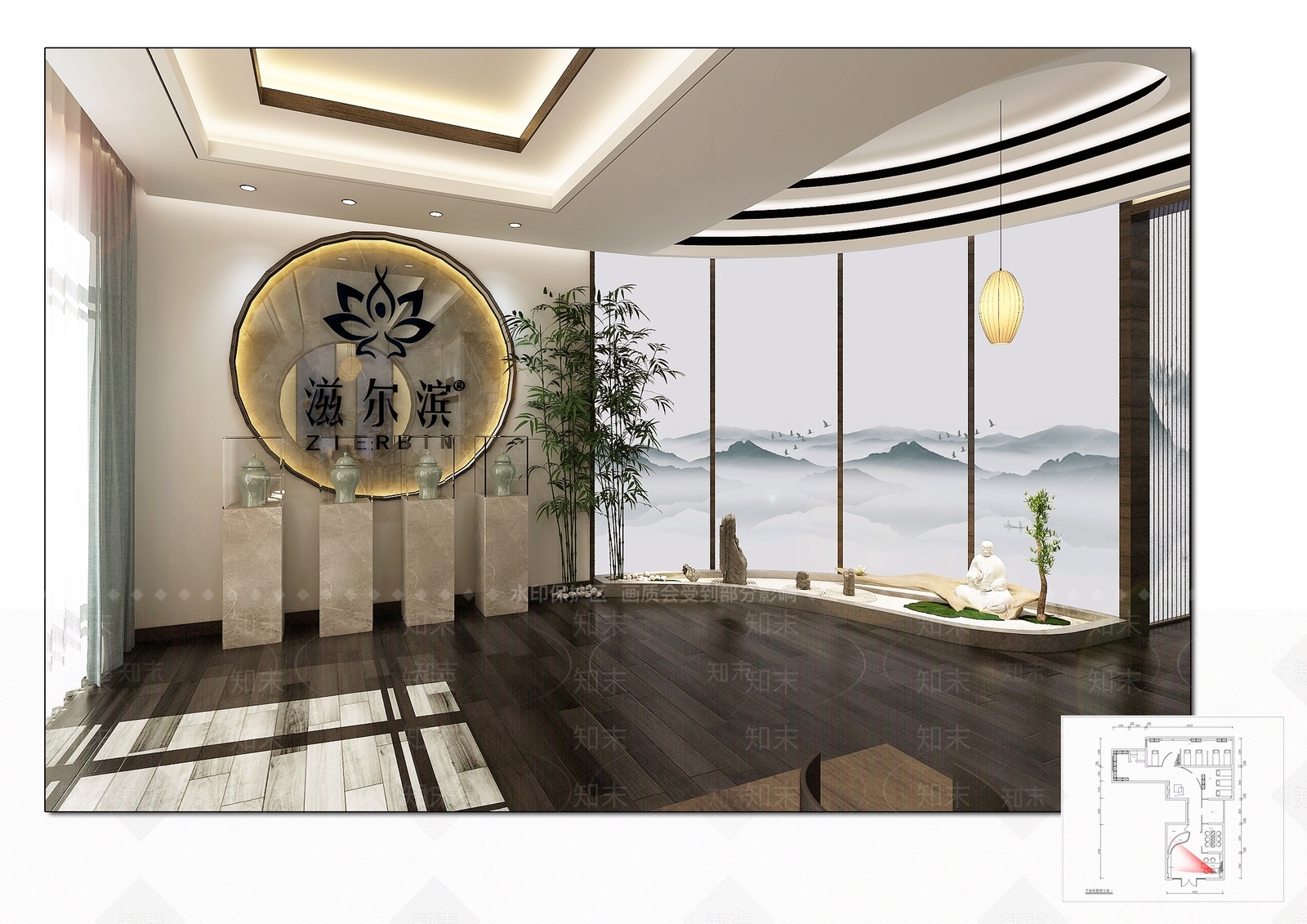 新中式足浴会所3D模型下载【ID:790910143】