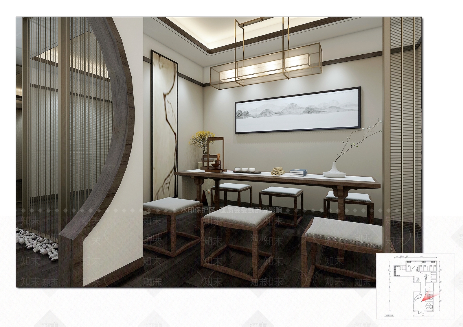 新中式足浴会所3D模型下载【ID:790910143】