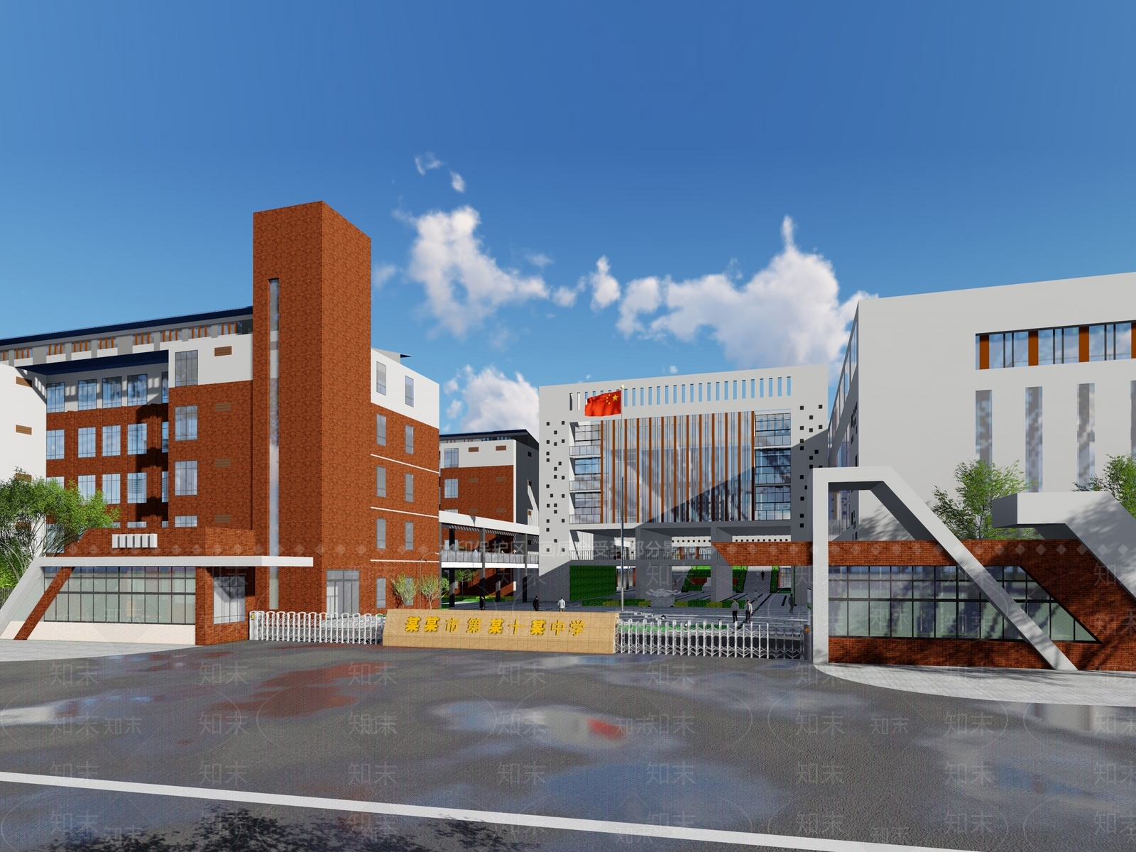 现代学校SU模型下载【ID:890911216】