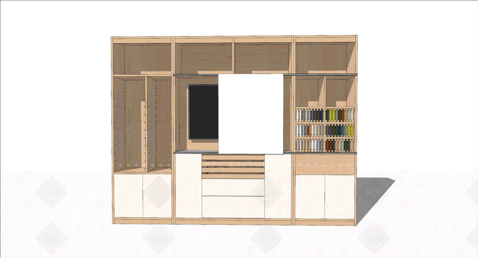 北欧展示柜SU模型下载【ID:390914392】