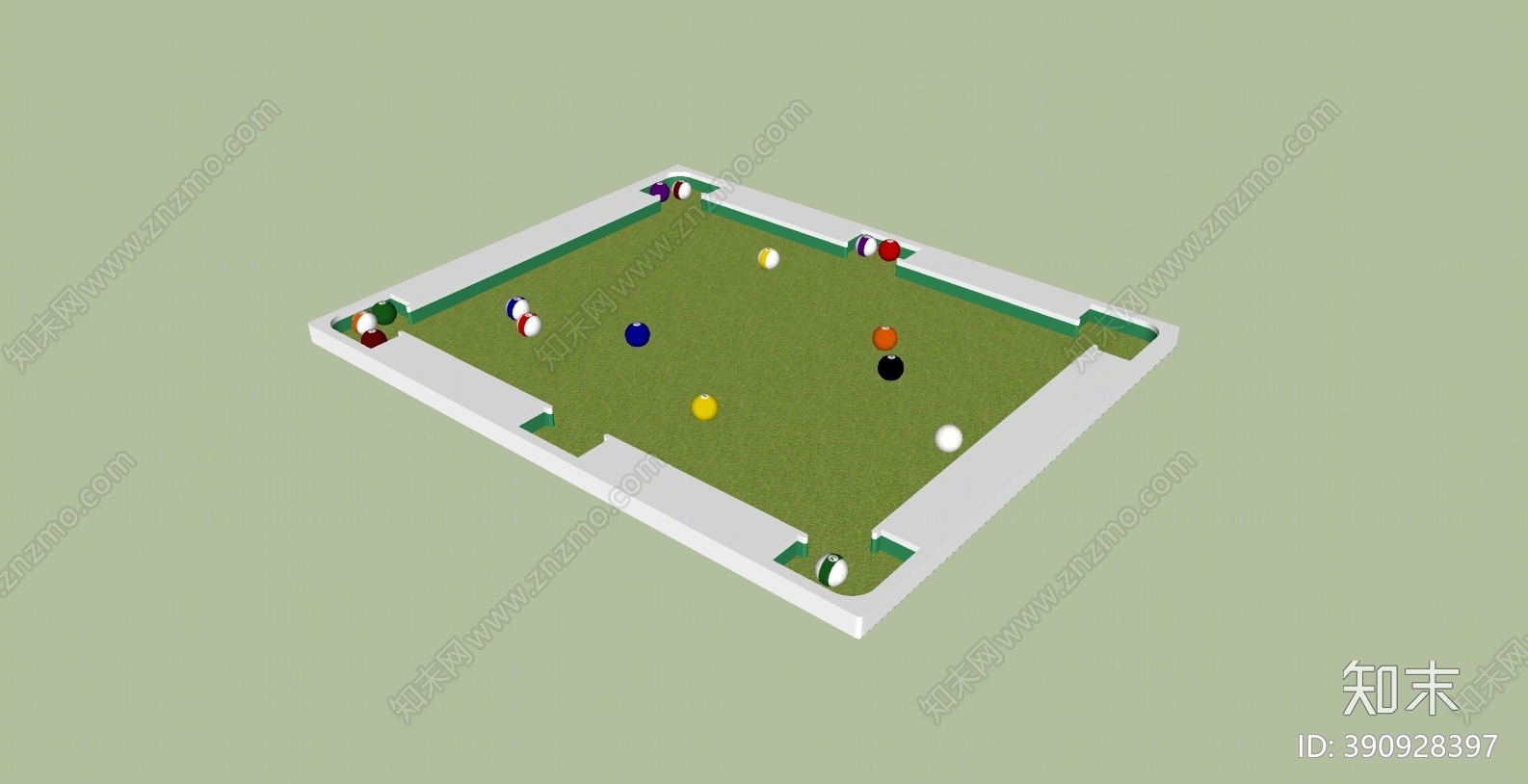 现代互动桌球SU模型下载【ID:390928397】
