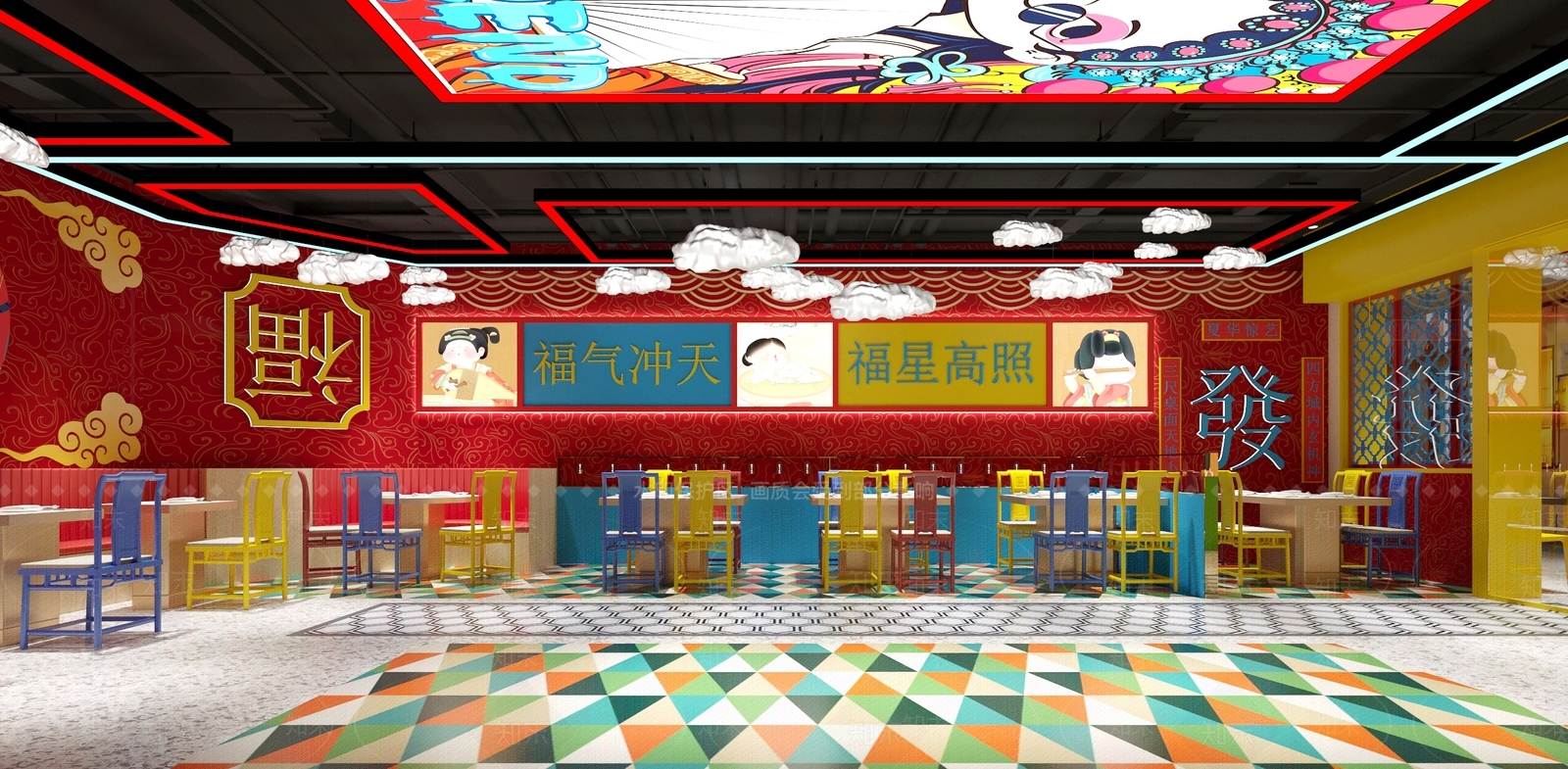新中式火锅店3D模型下载【ID:290951755】
