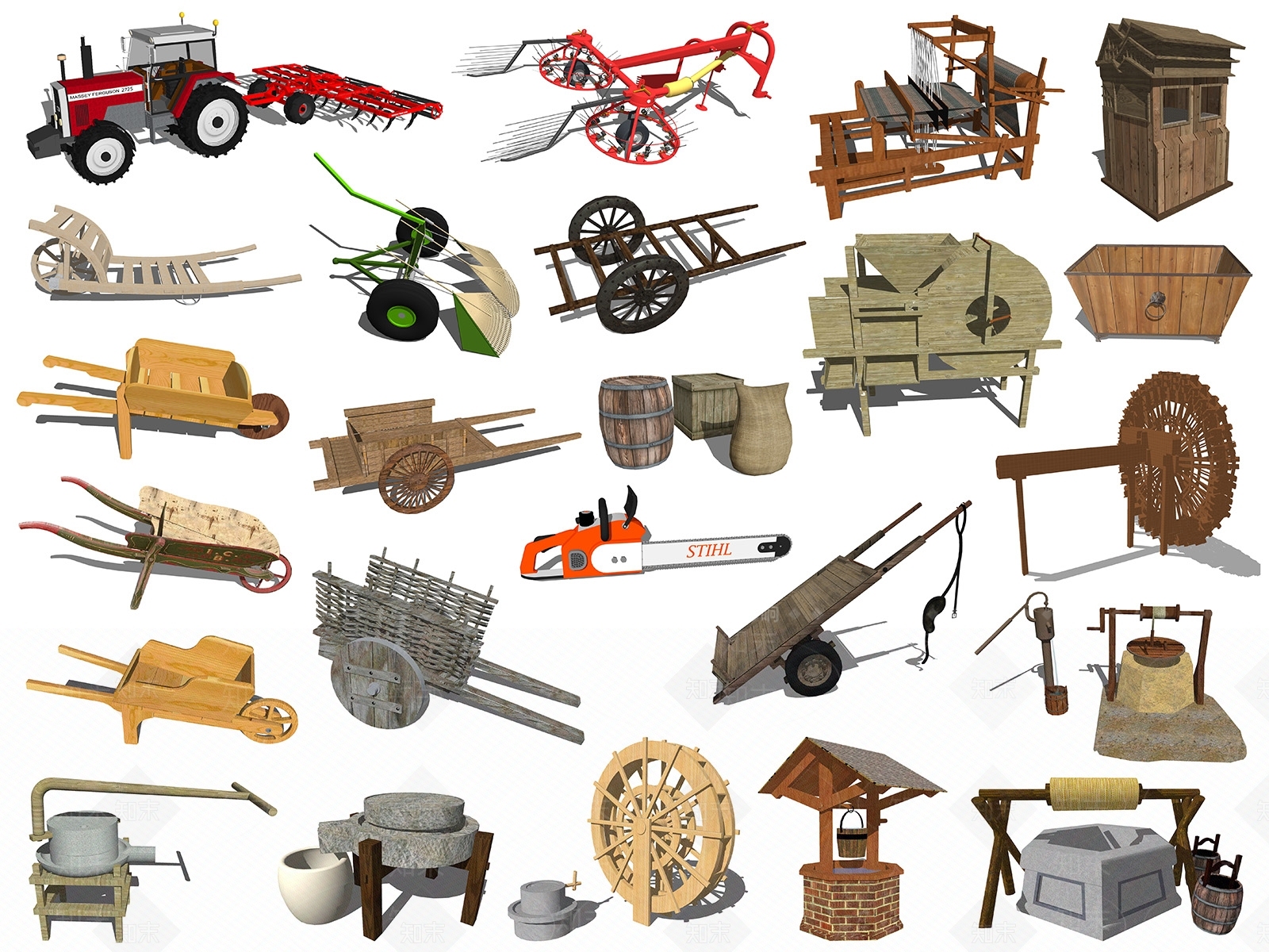 中式农家乐小品SU模型下载【ID:390952383】