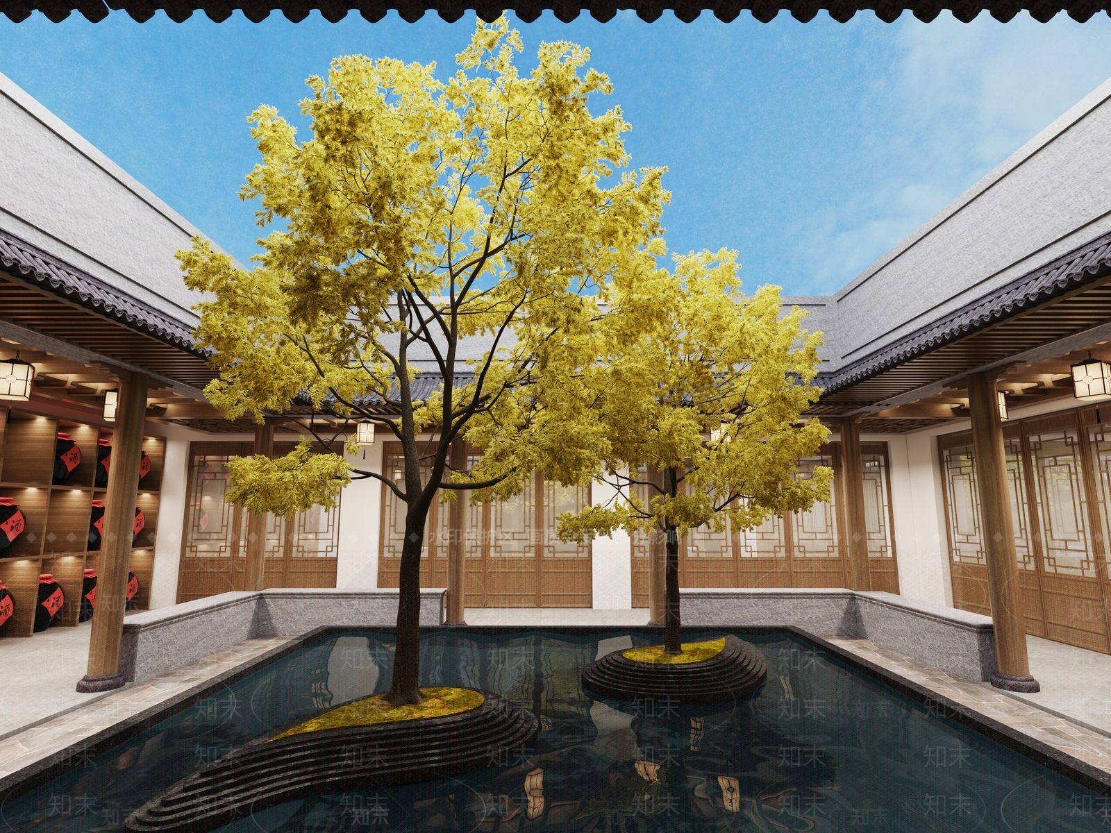 中式四合院3D模型下载【ID:690953825】