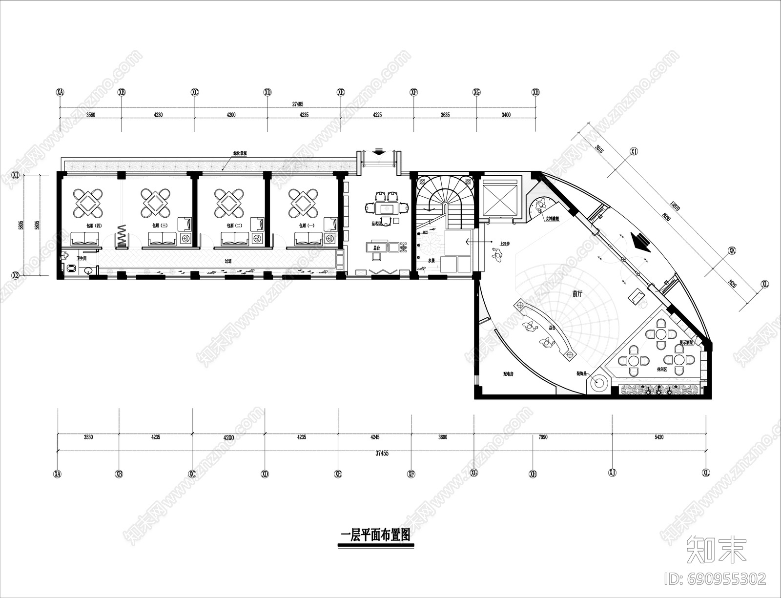 欧式风格音乐会所cad施工图下载【ID:690955302】