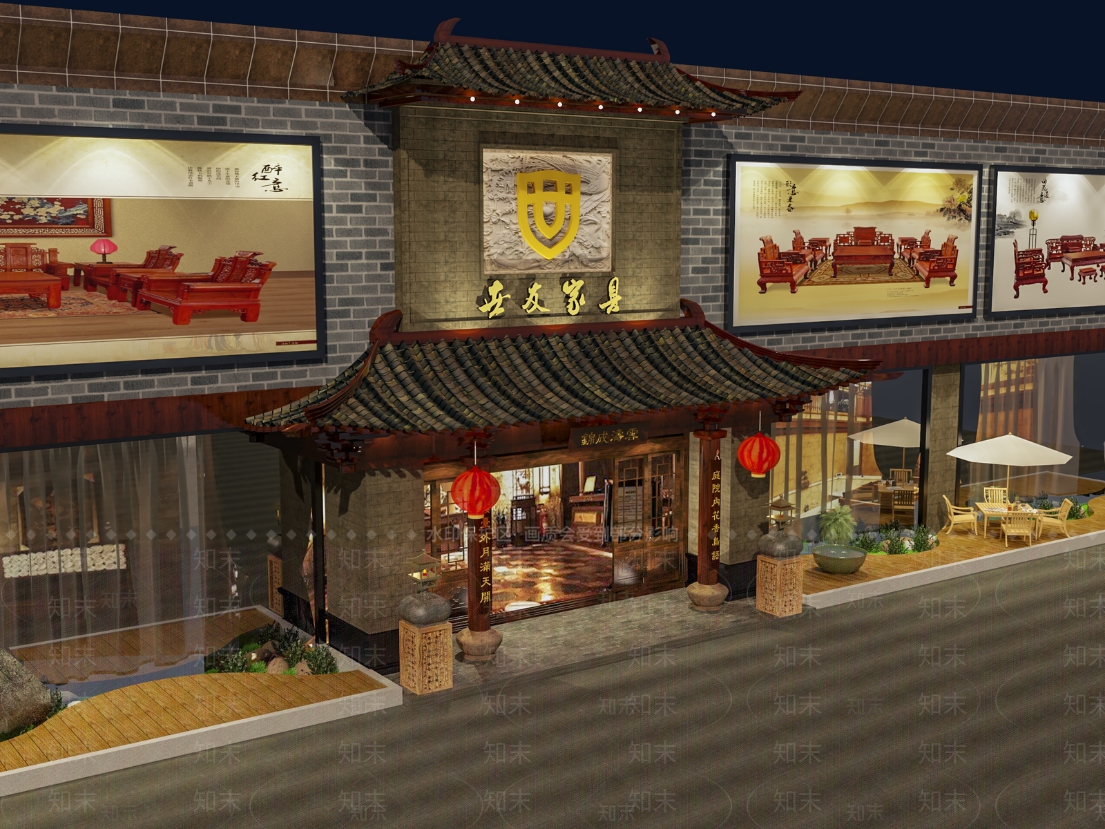 中式家具店3D模型下载【ID:390959069】