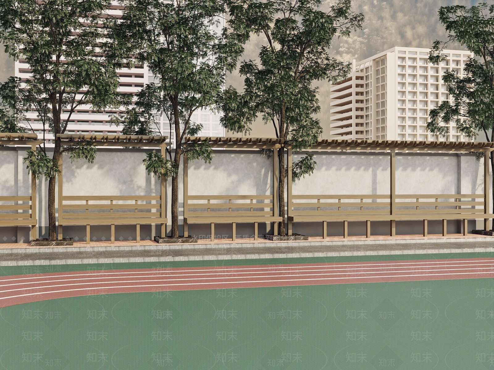 现代学校操场3D模型下载【ID:190961038】