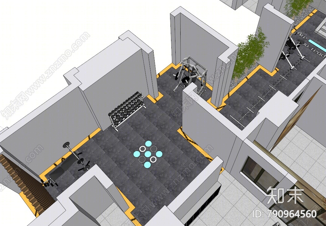 现代健身房SU模型下载【ID:790964560】