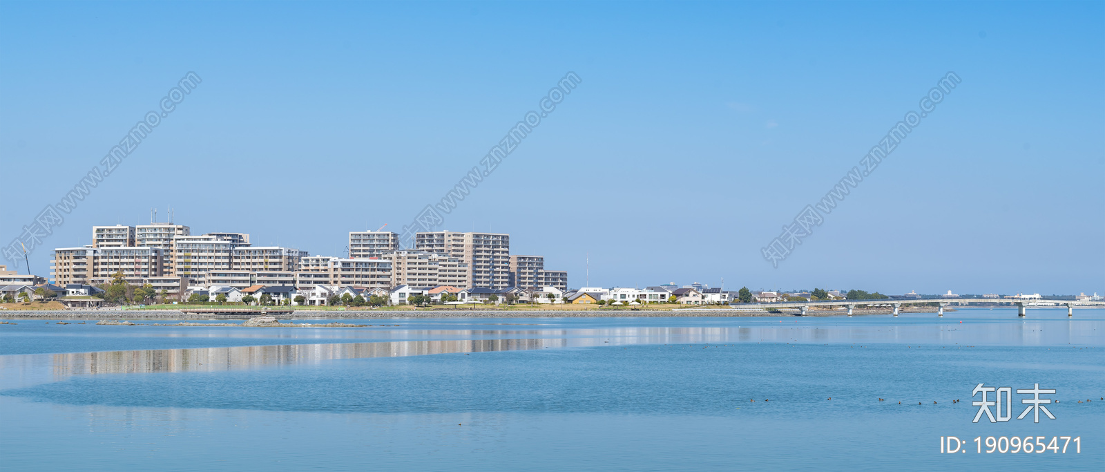 海濱城市藍天外景圖貼圖下載