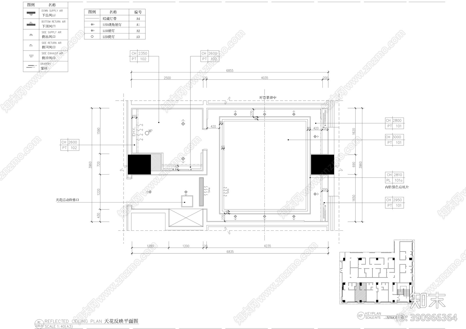 中式风格酒店客房cad施工图下载【ID:390966364】