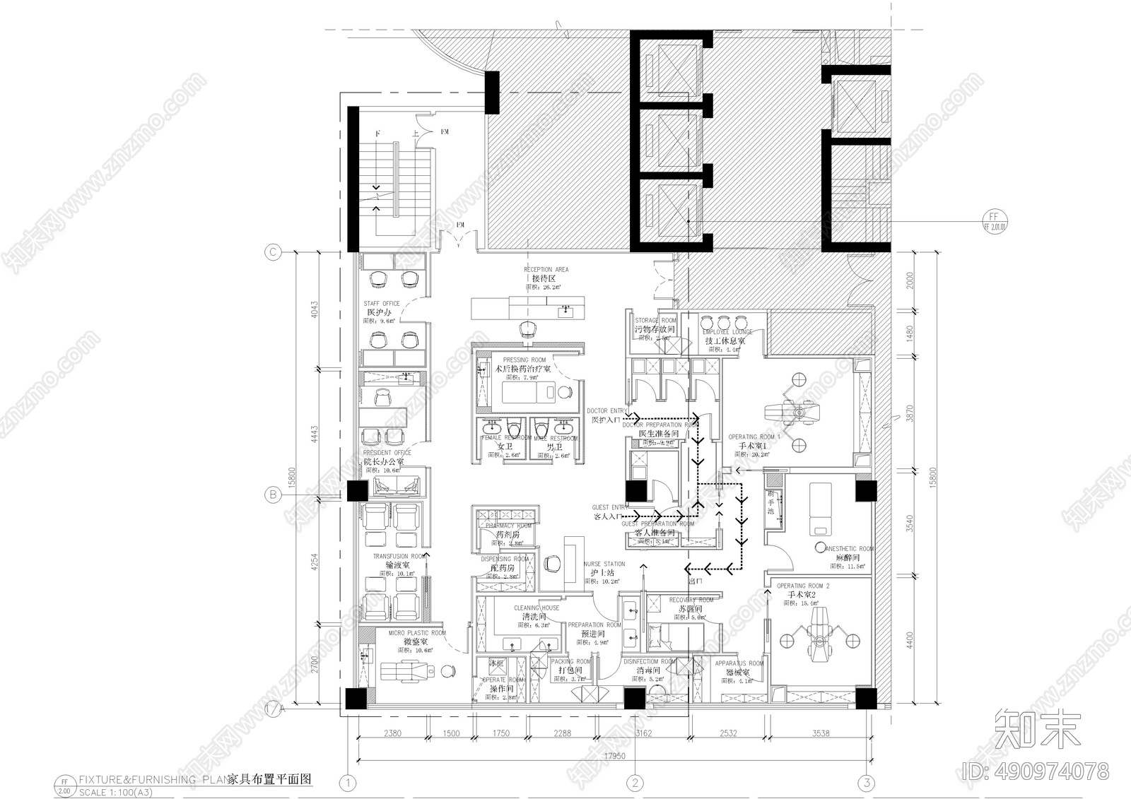 医院cad施工图下载【ID:490974078】