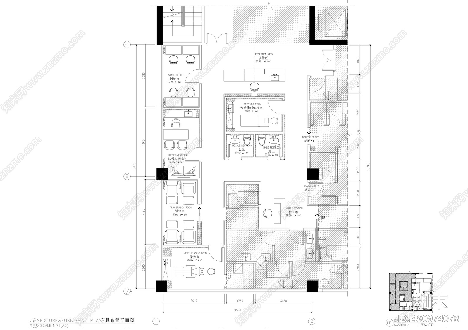 医院cad施工图下载【ID:490974078】
