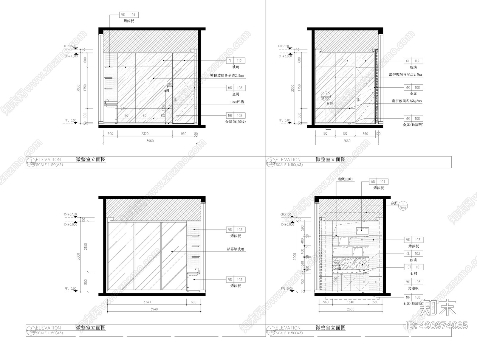 医院治疗室cad施工图下载【ID:490974085】