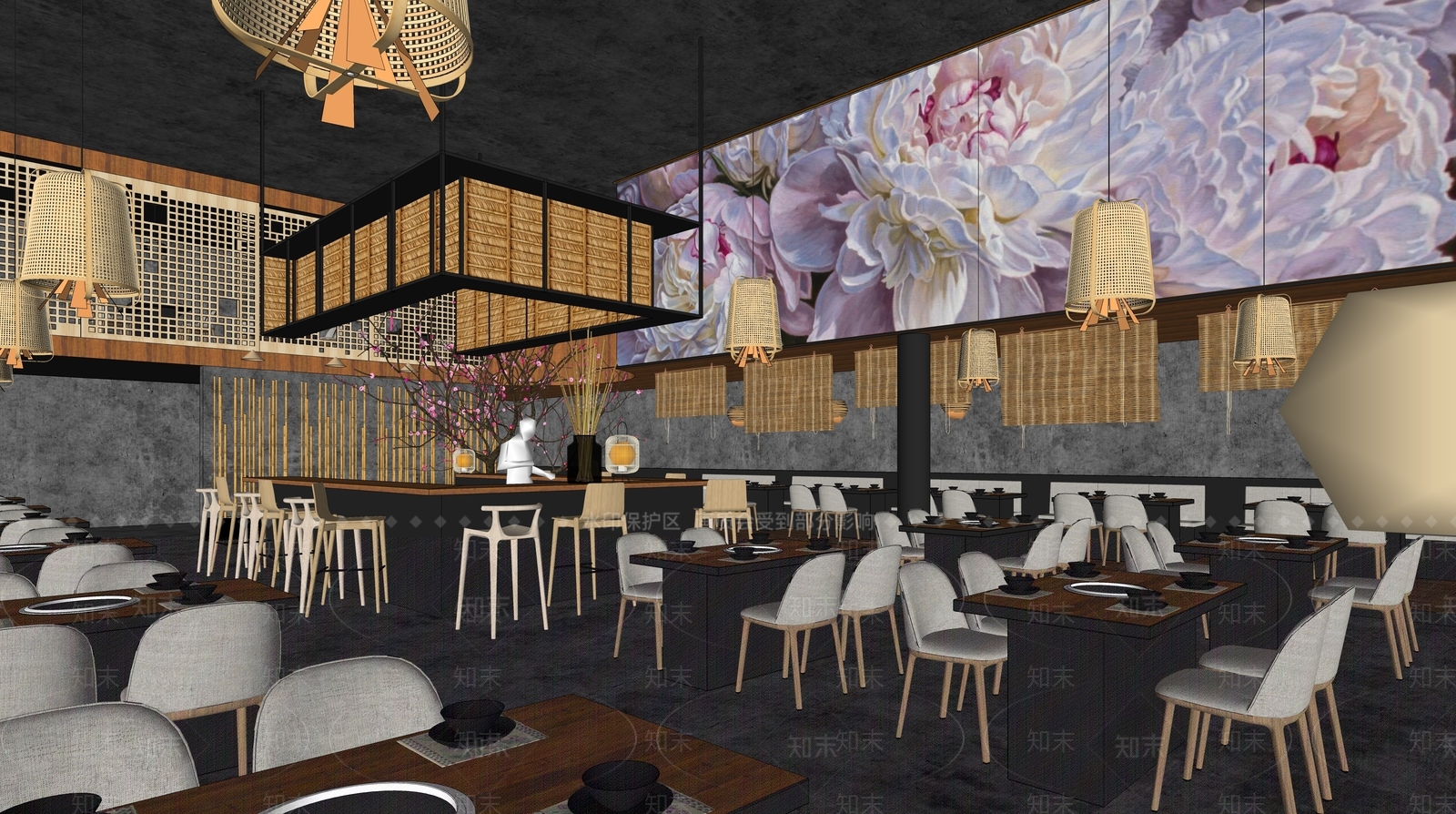日韩火锅店SU模型下载【ID:890977870】