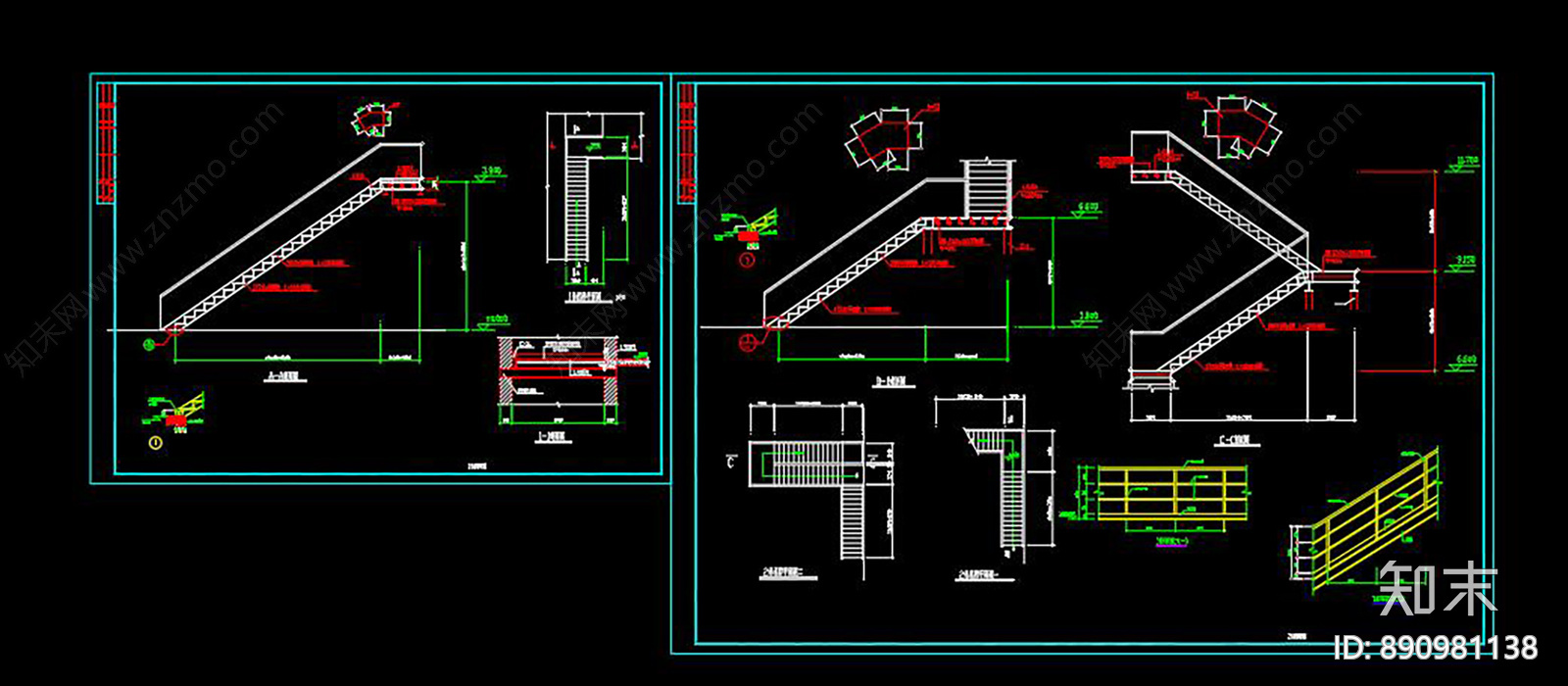 楼梯施工图下载【ID:890981138】