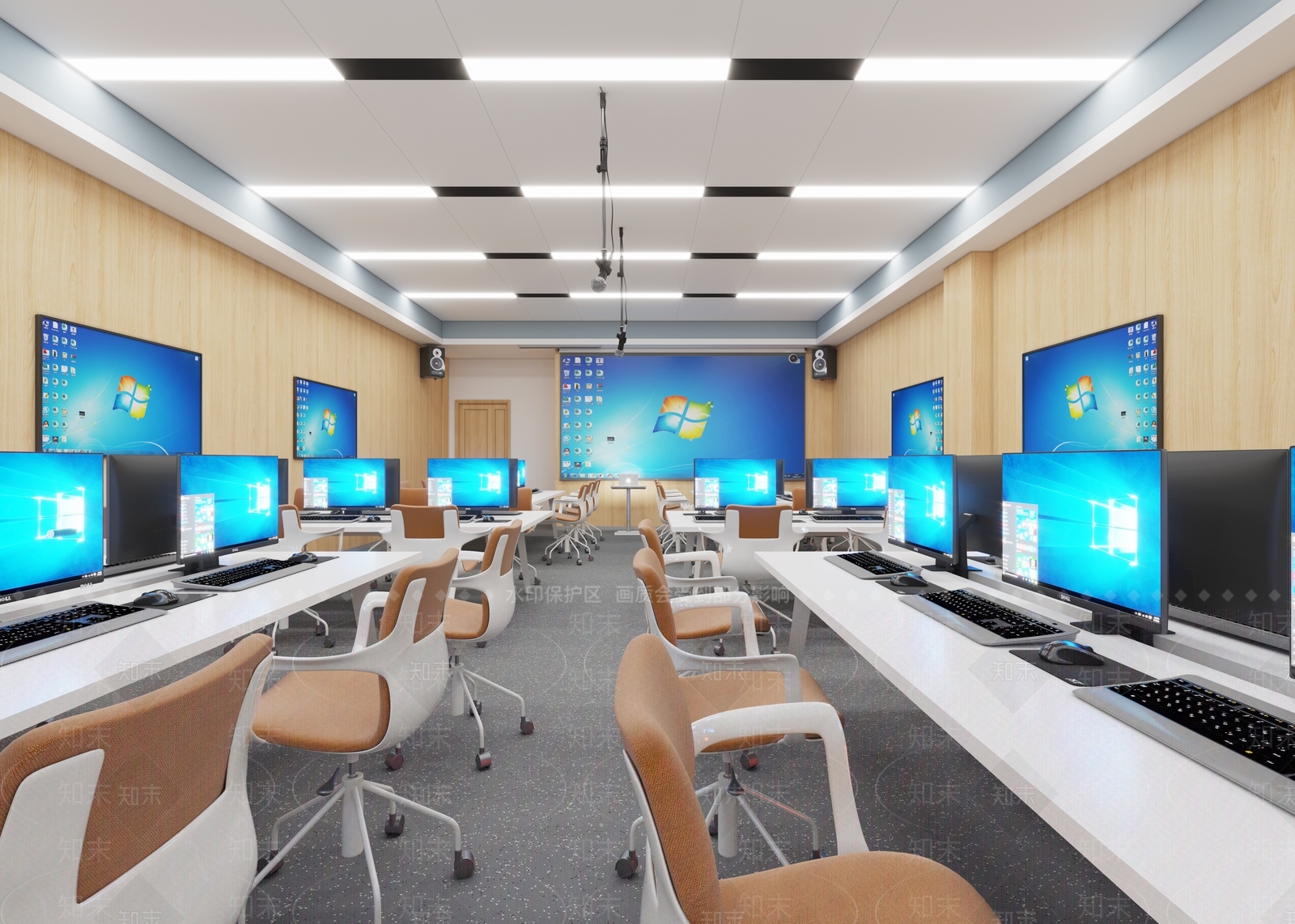 现代教室3D模型下载【ID:590982807】