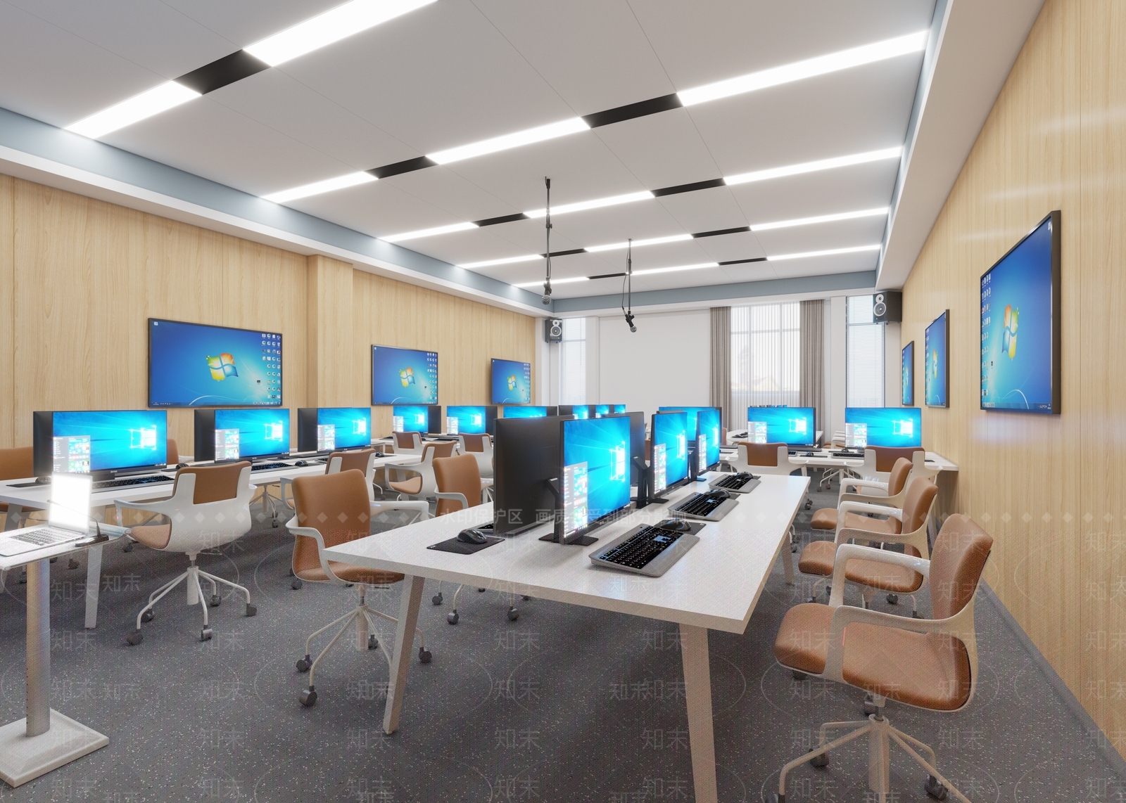 现代教室3D模型下载【ID:590982807】