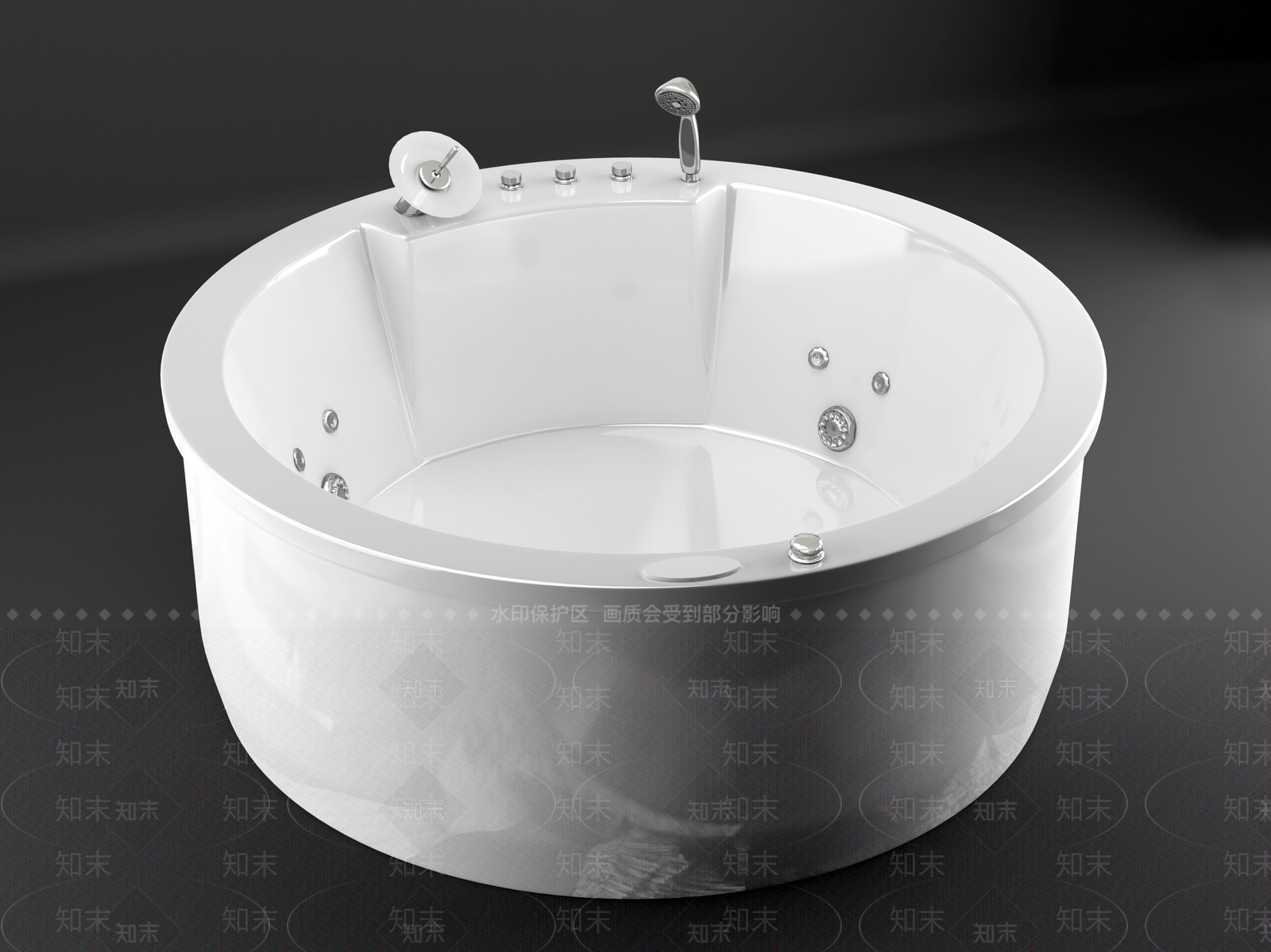 现代浴缸浴盆3D模型下载【ID:291070015】