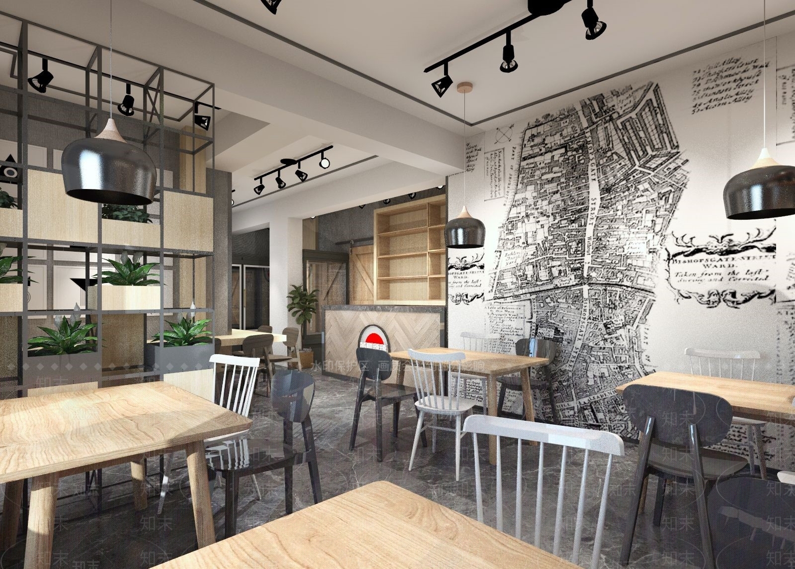 北欧餐厅SU模型下载【ID:991019005】