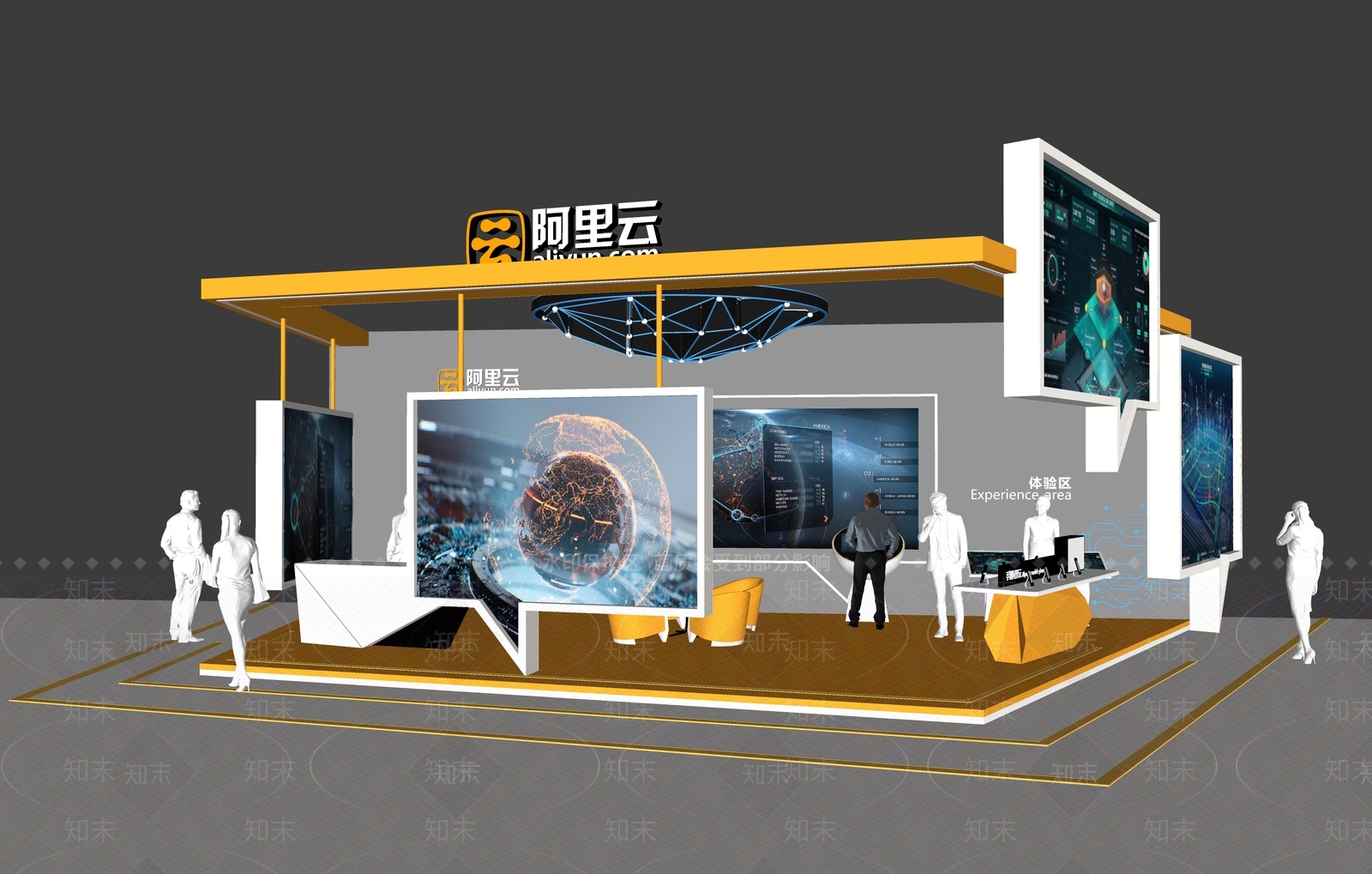 现代科技展厅SU模型下载【ID:391019379】