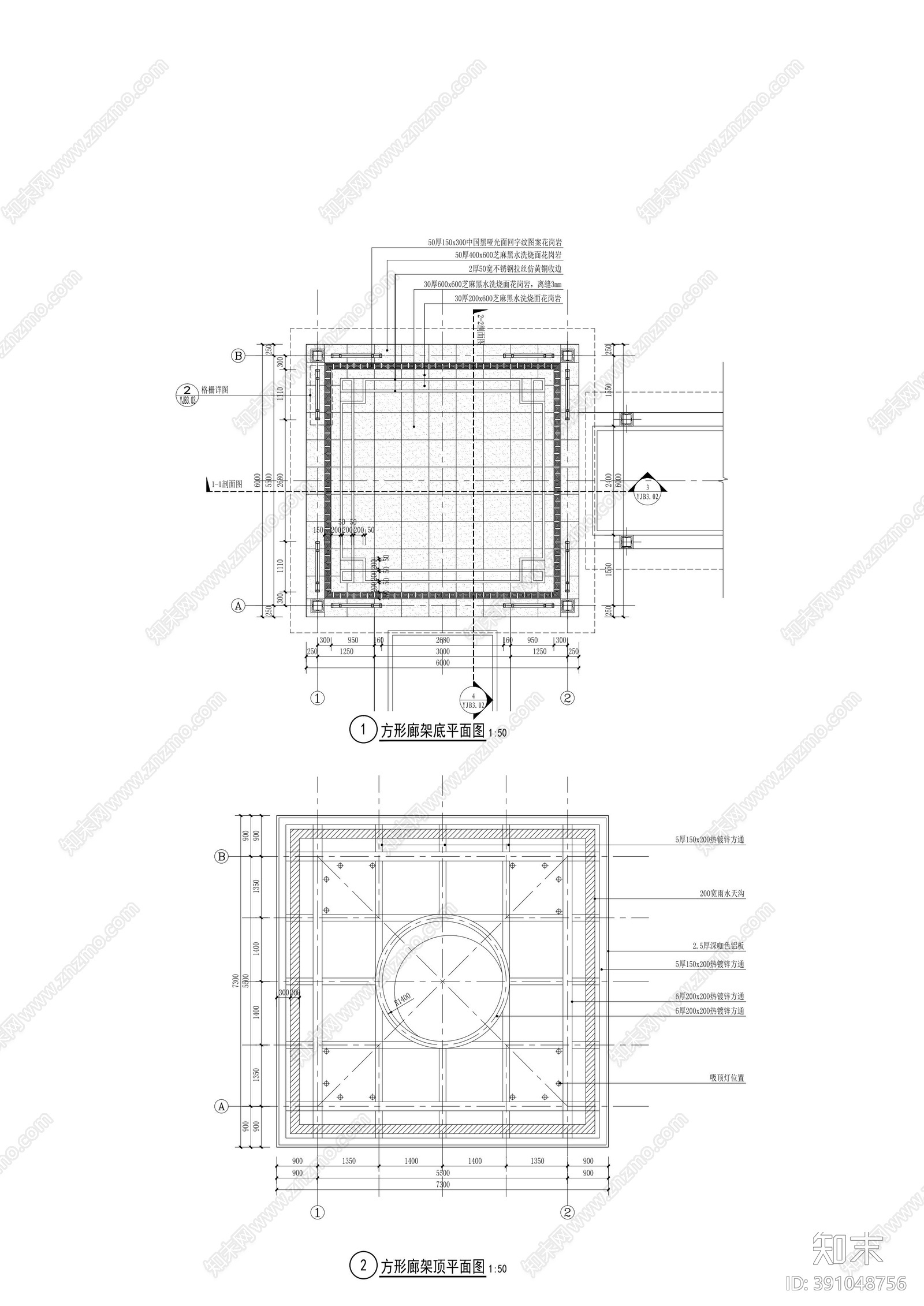 廊架cad施工图下载【ID:391048756】