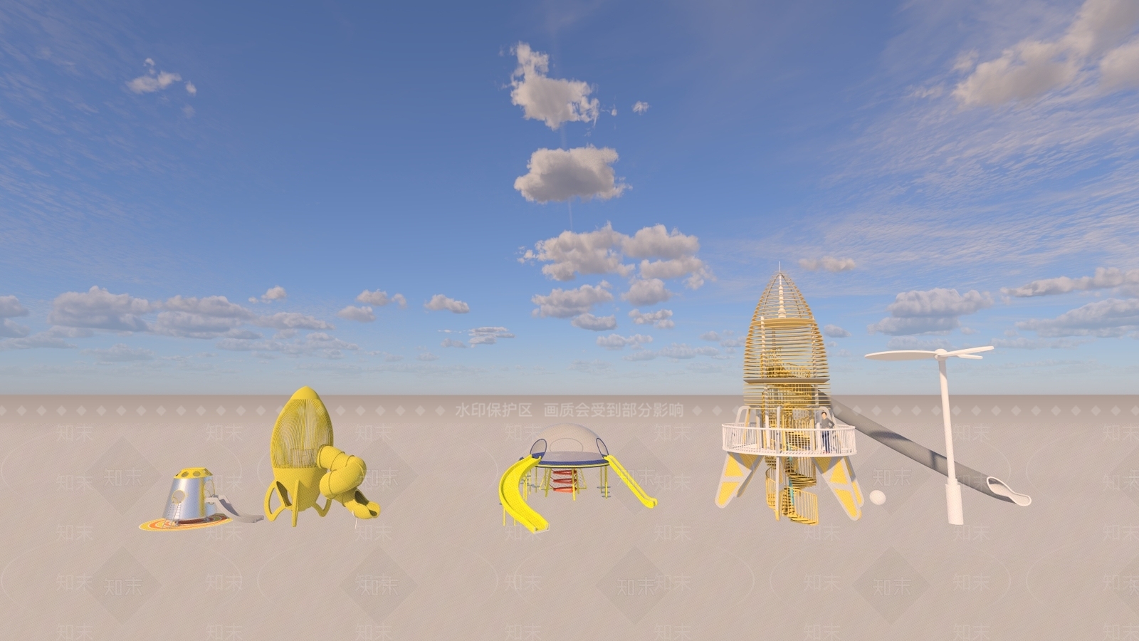 现代儿童活动器械SU模型下载【ID:191047066】