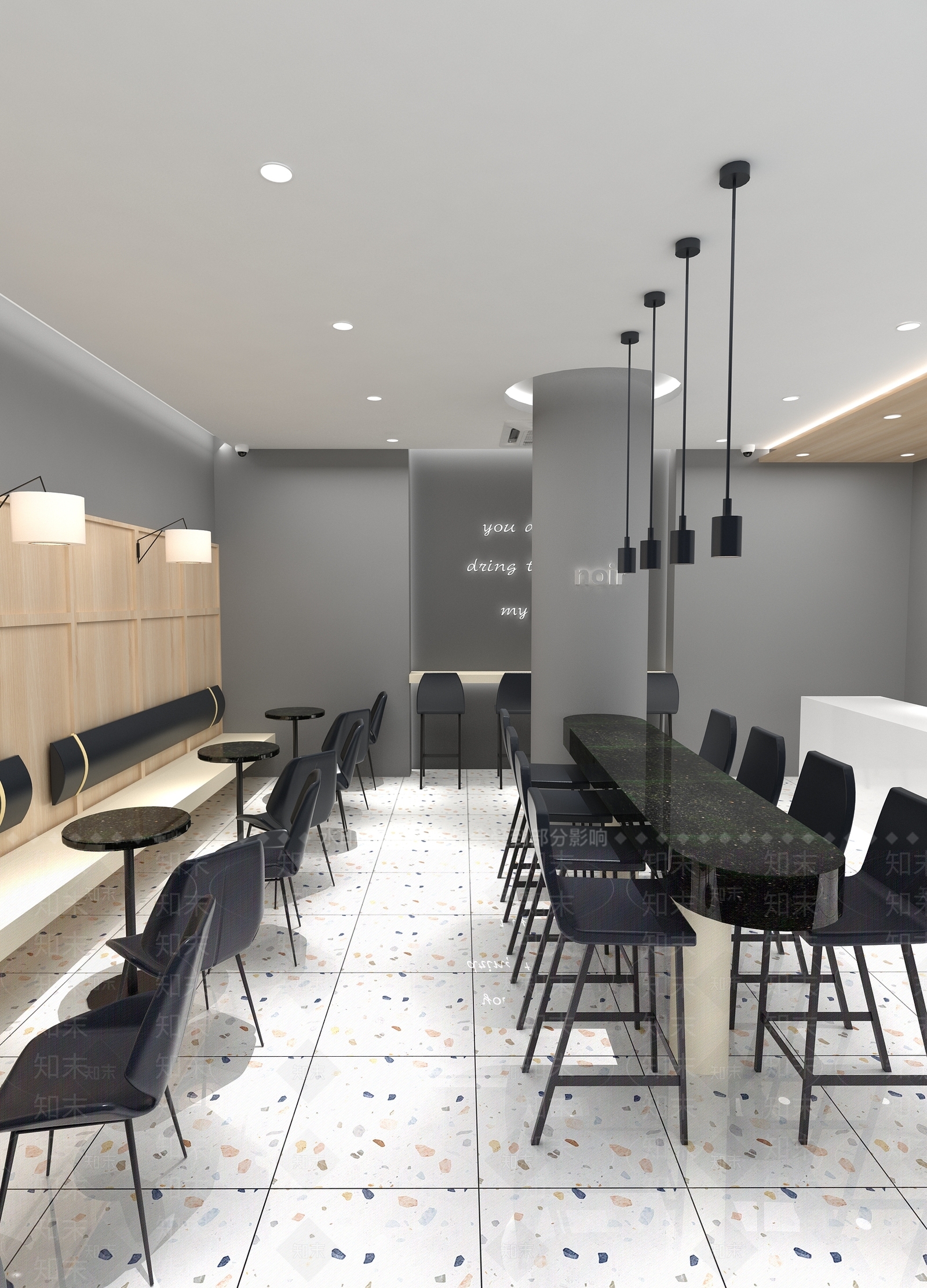 【3D悬赏模型】现代风格咖啡店3D模型下载【ID:291125834】