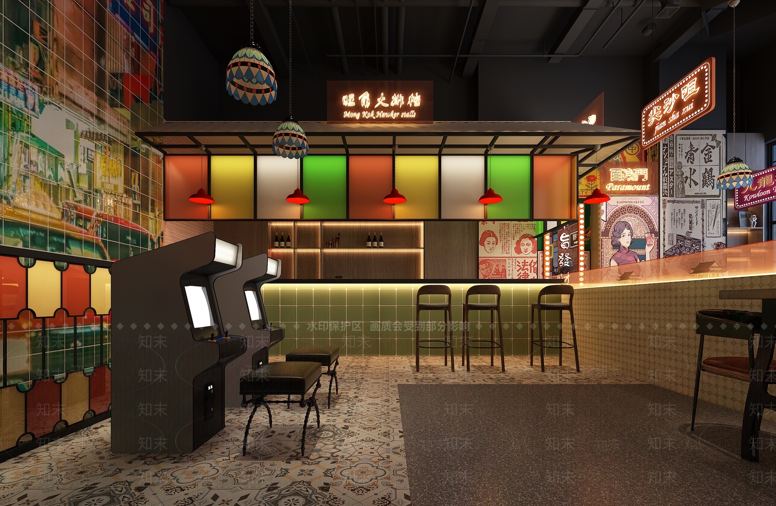 工业风茶餐厅3D模型下载【ID:391055485】