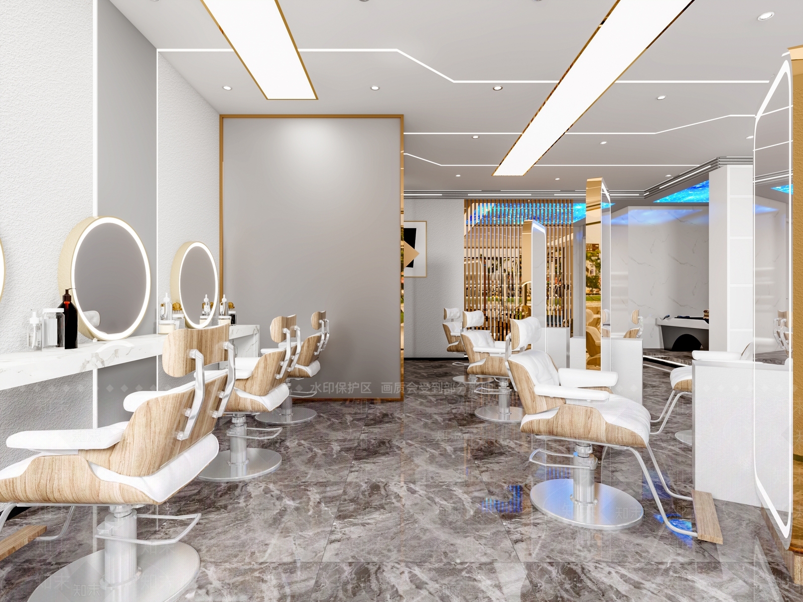 现代美发店3D模型下载【ID:291077664】