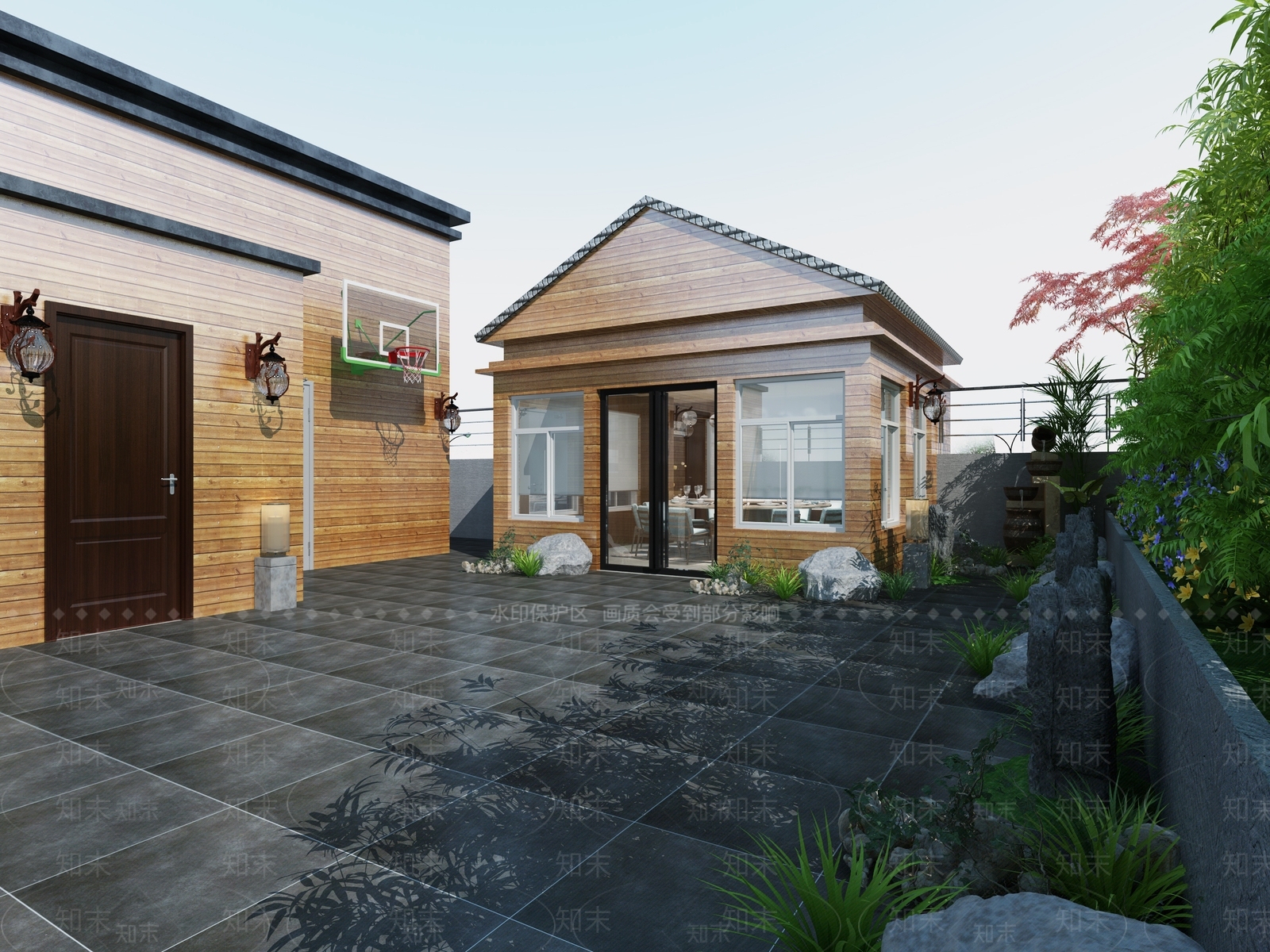 现代楼顶花园3D模型下载【ID:491158444】