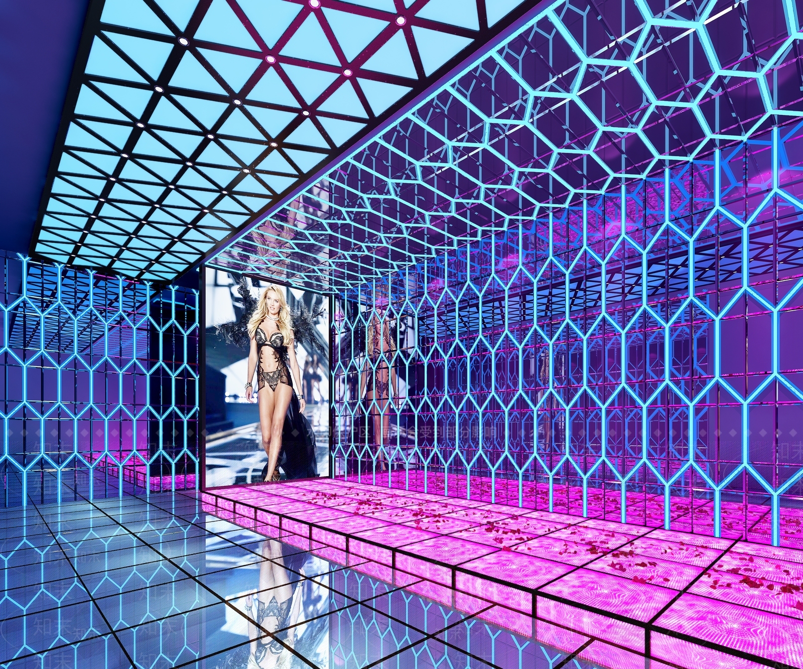 现代T台3D模型下载【ID:991135915】