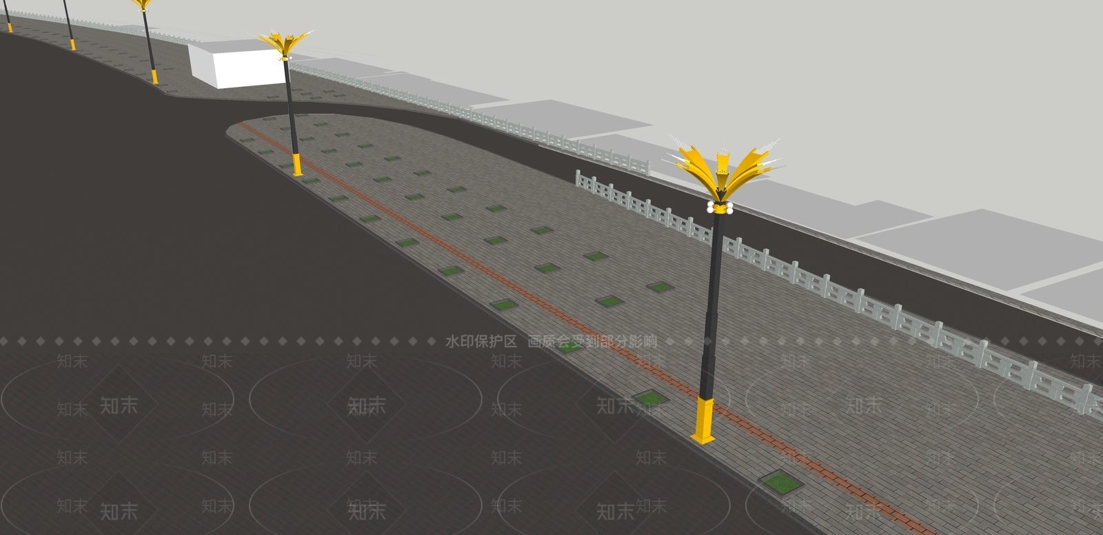 现代路灯SU模型下载【ID:391139541】