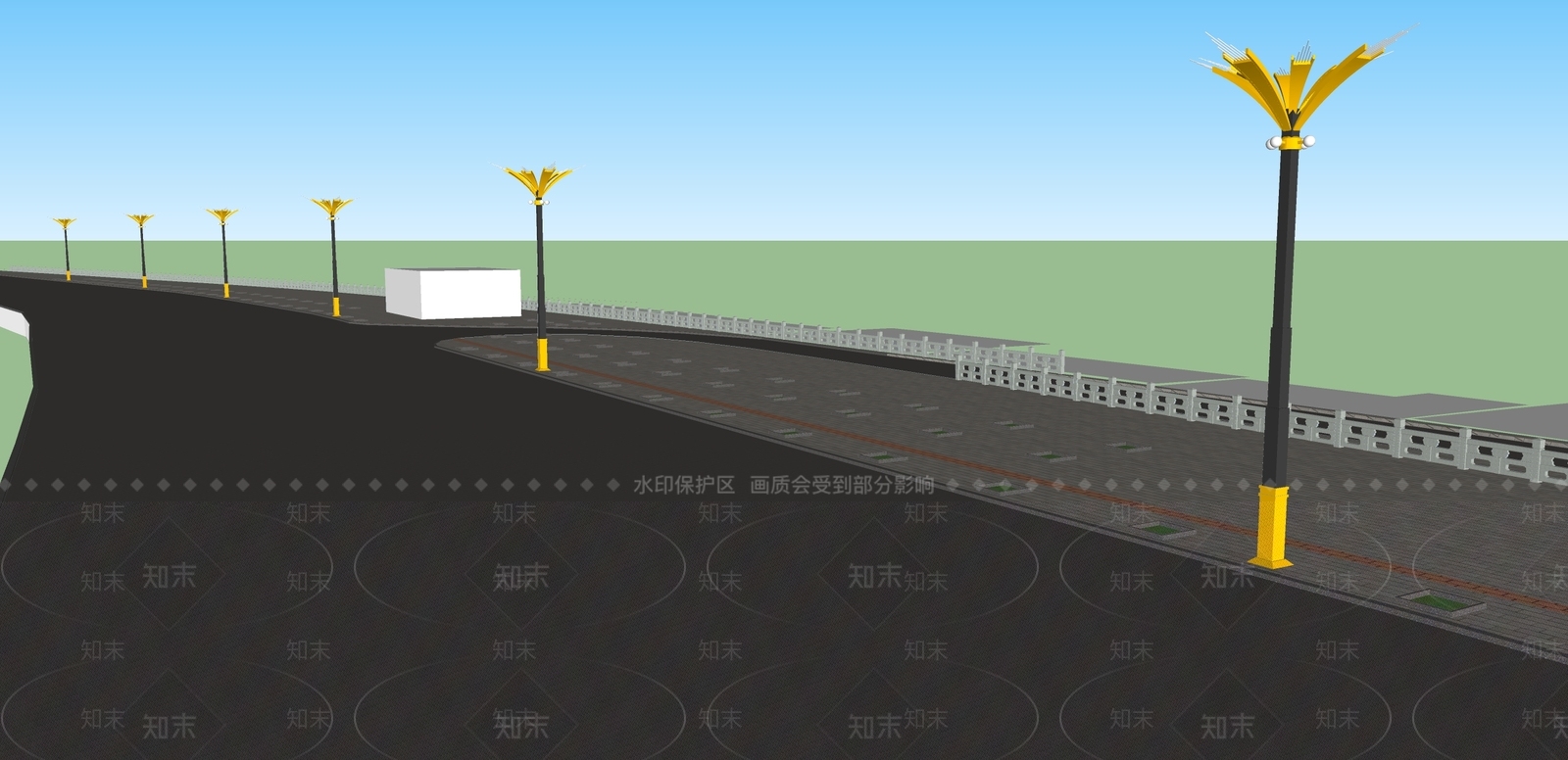 现代路灯SU模型下载【ID:391139541】