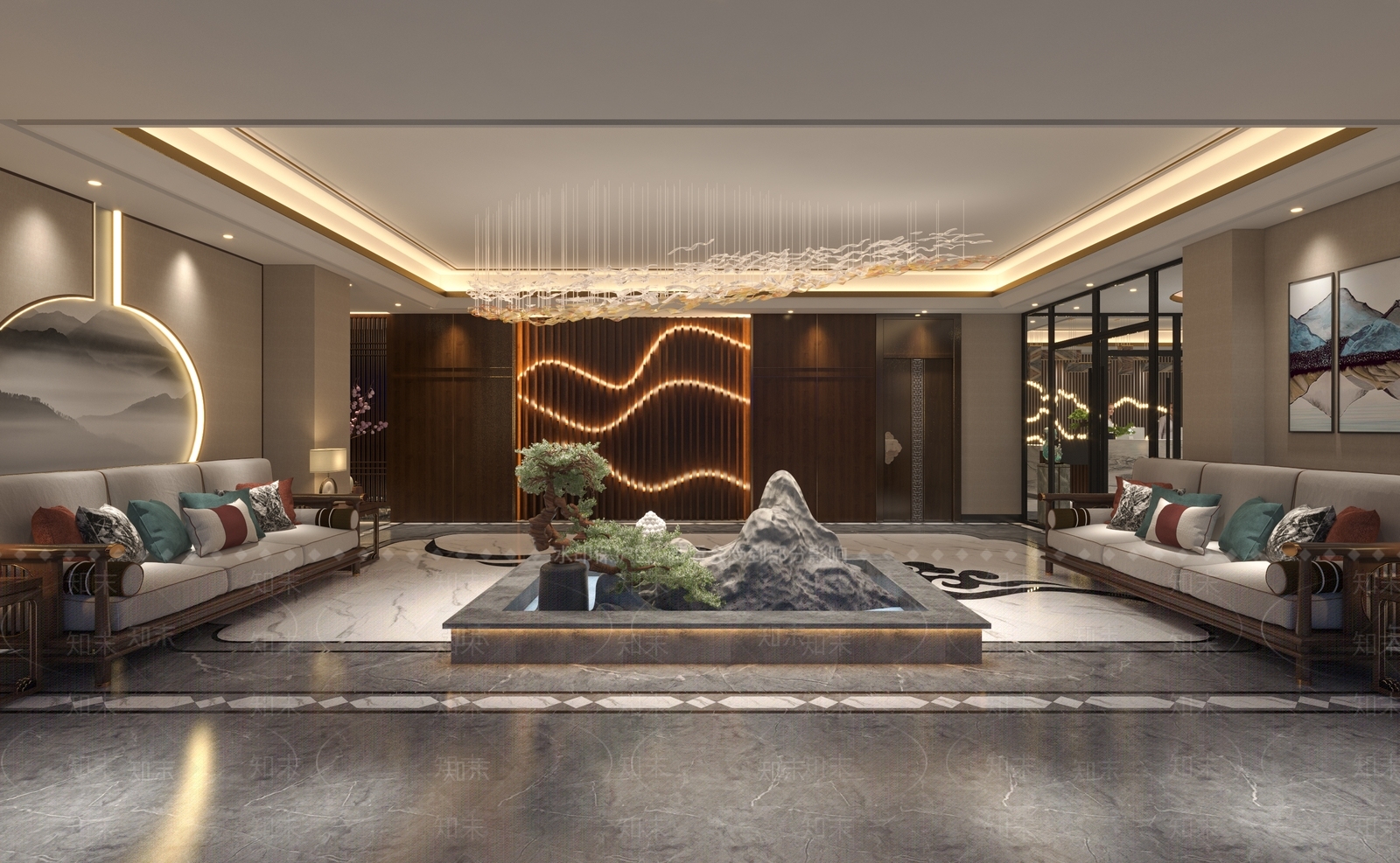 新中式足浴会所3D模型下载【ID:791142120】