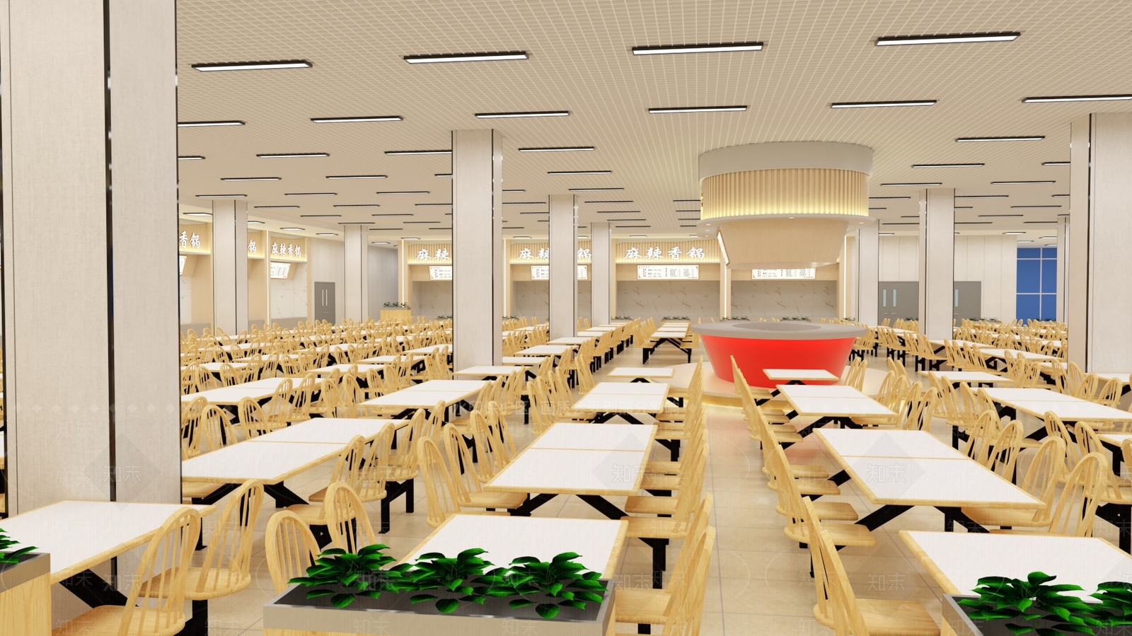 现代食堂SU模型下载【ID:991148703】