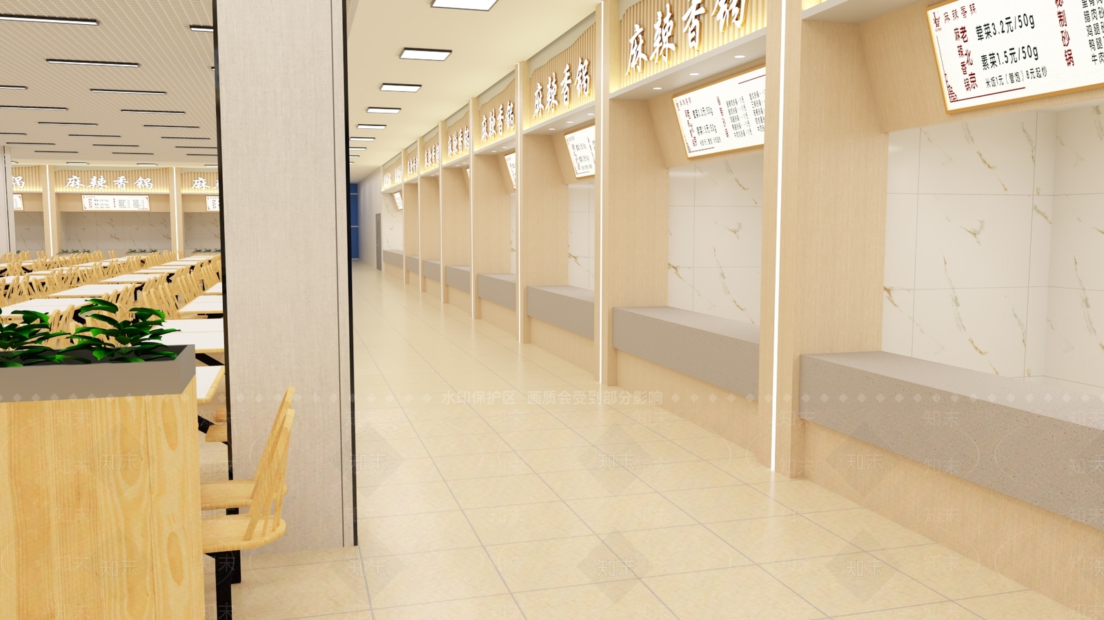 现代食堂SU模型下载【ID:991148703】