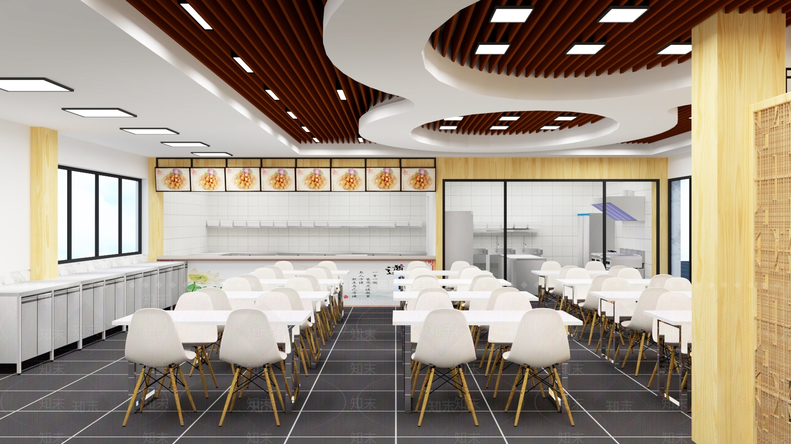 现代食堂SU模型下载【ID:991714773】