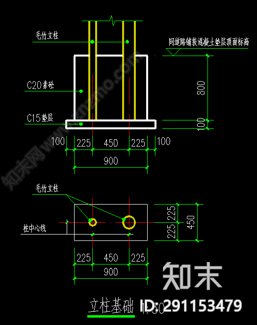 竹门cad施工图下载【ID:291153479】