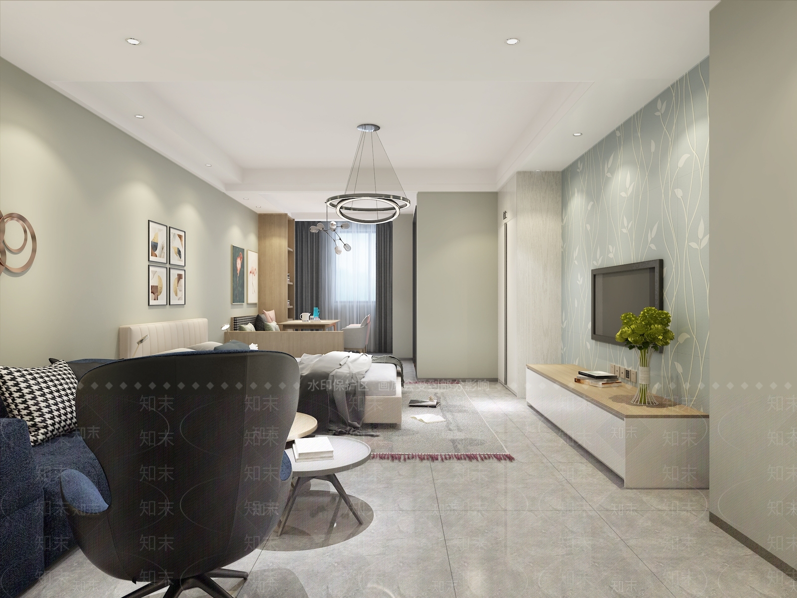 现代单身公寓3D模型下载【ID:991158777】