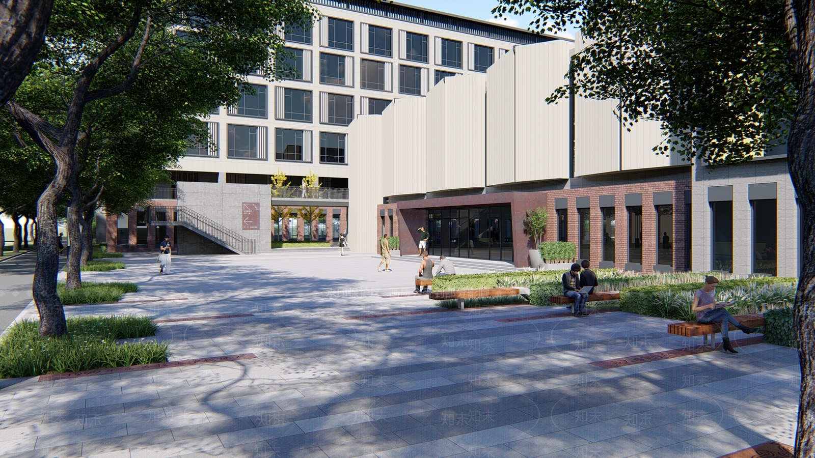 现代学校SU模型下载【ID:891168226】