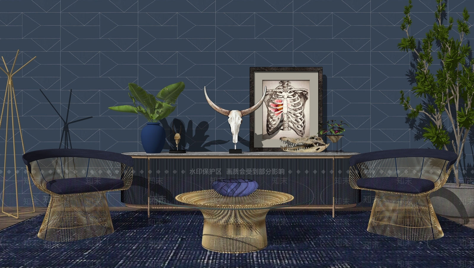 现代休闲椅SU模型下载【ID:991171847】