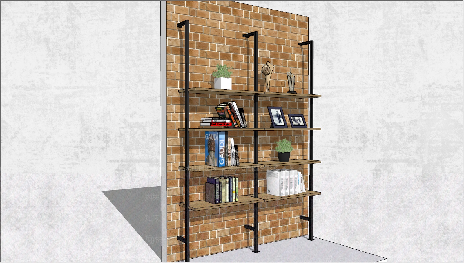 工业铁艺展示架SU模型下载【ID:291172560】