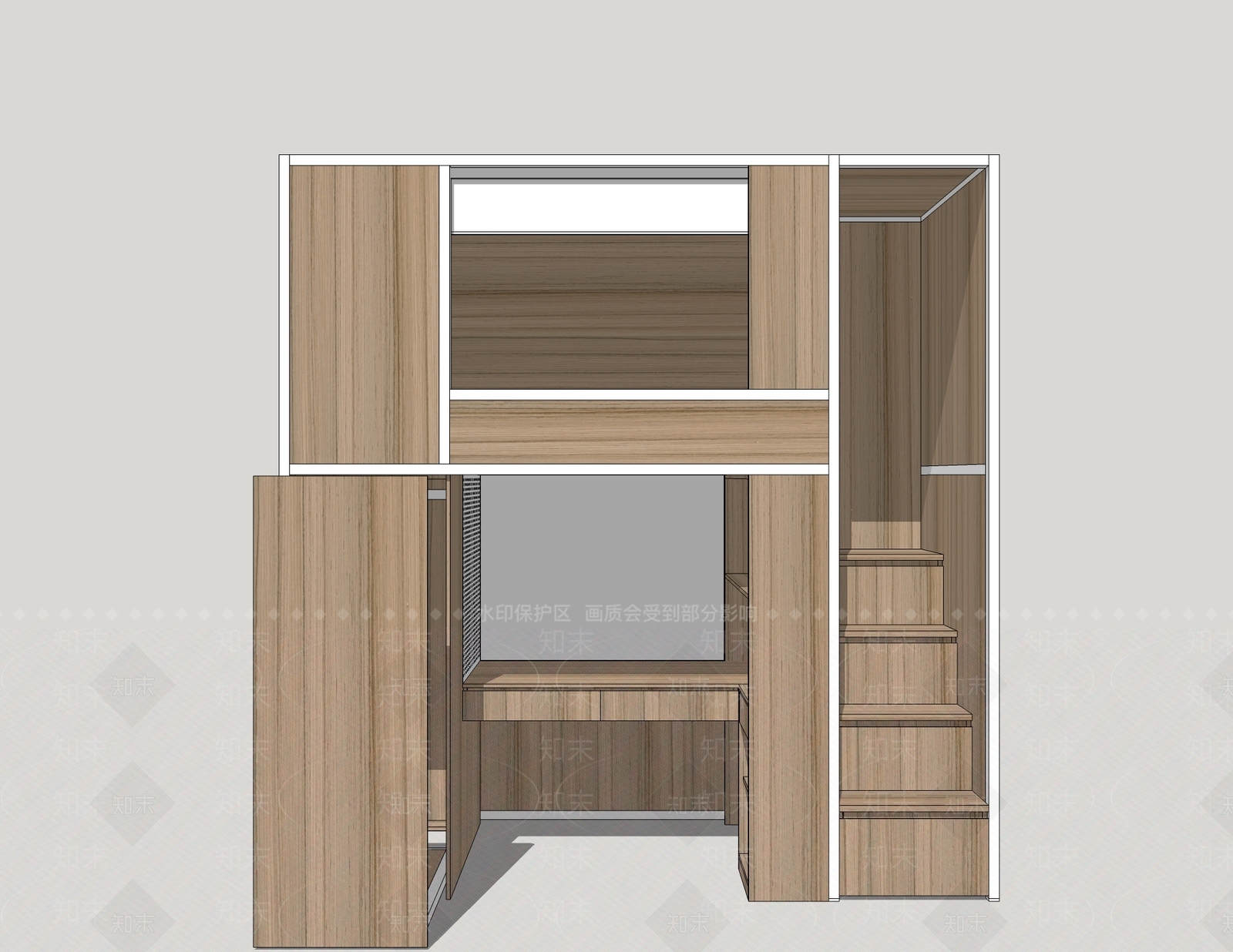 现代双层床SU模型下载【ID:591207402】