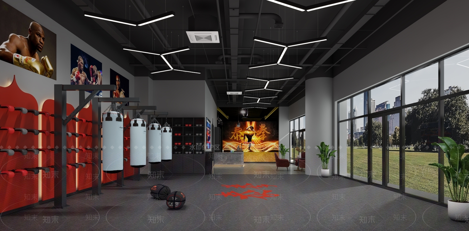 现代拳击馆3D模型下载【ID:391217838】