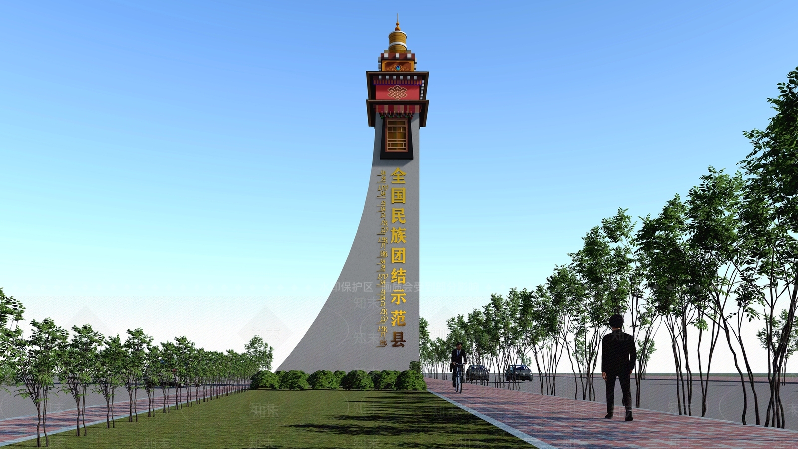 现代风格景观柱SU模型下载【ID:691402883】